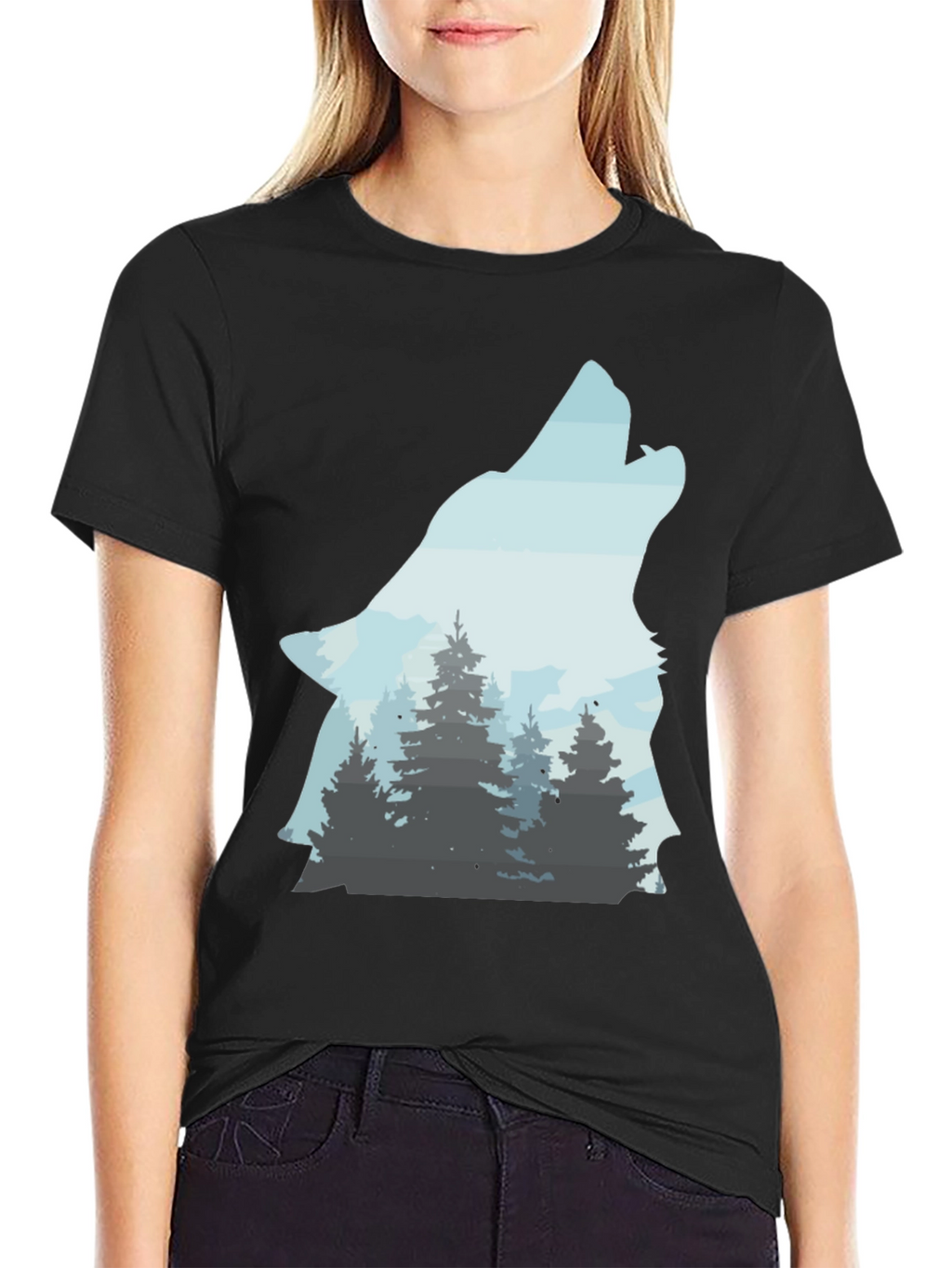 Wolf Forest T-Shirt - Nature Inspired Graphic Tee