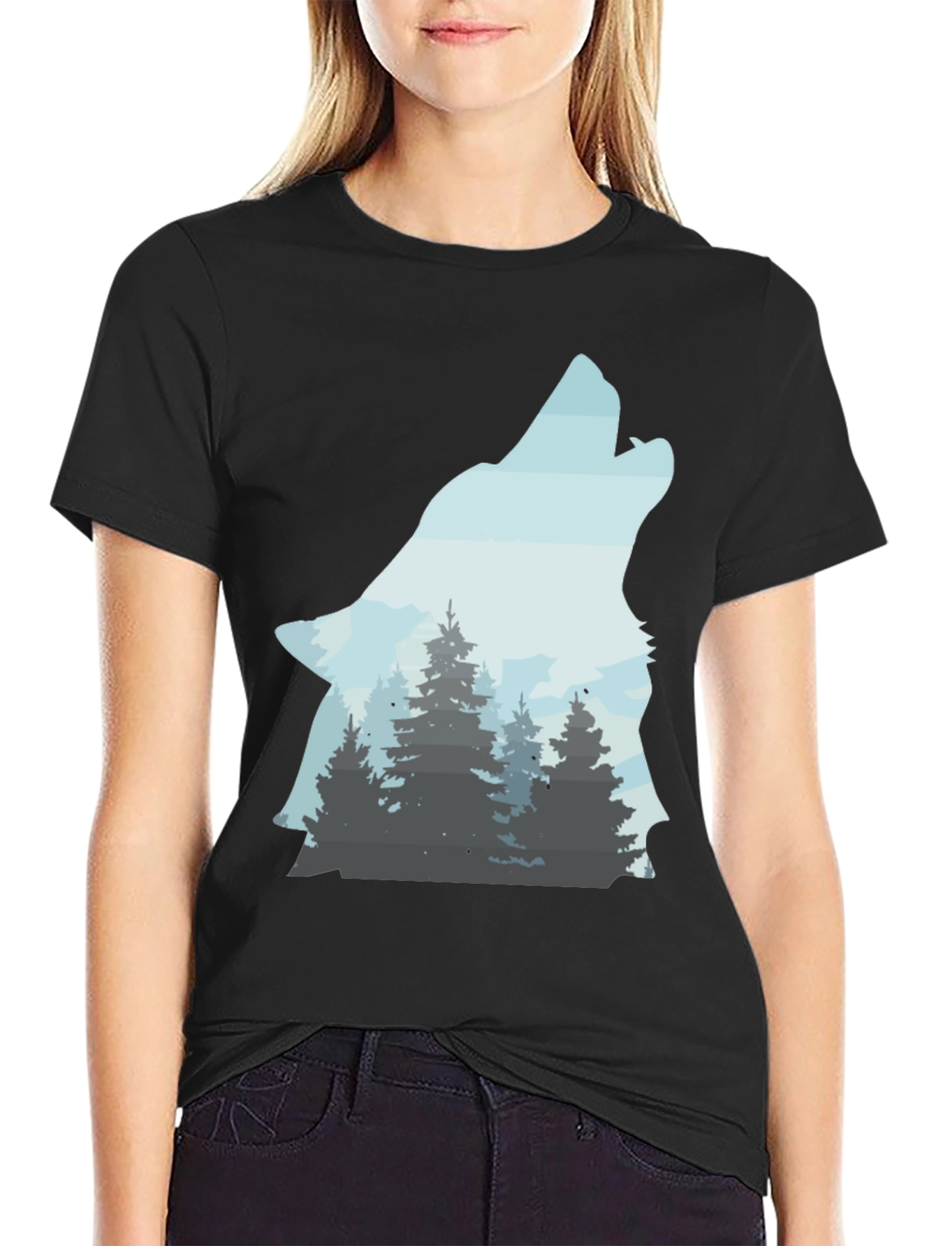 Wolf Forest T-Shirt - Nature Inspired Graphic Tee