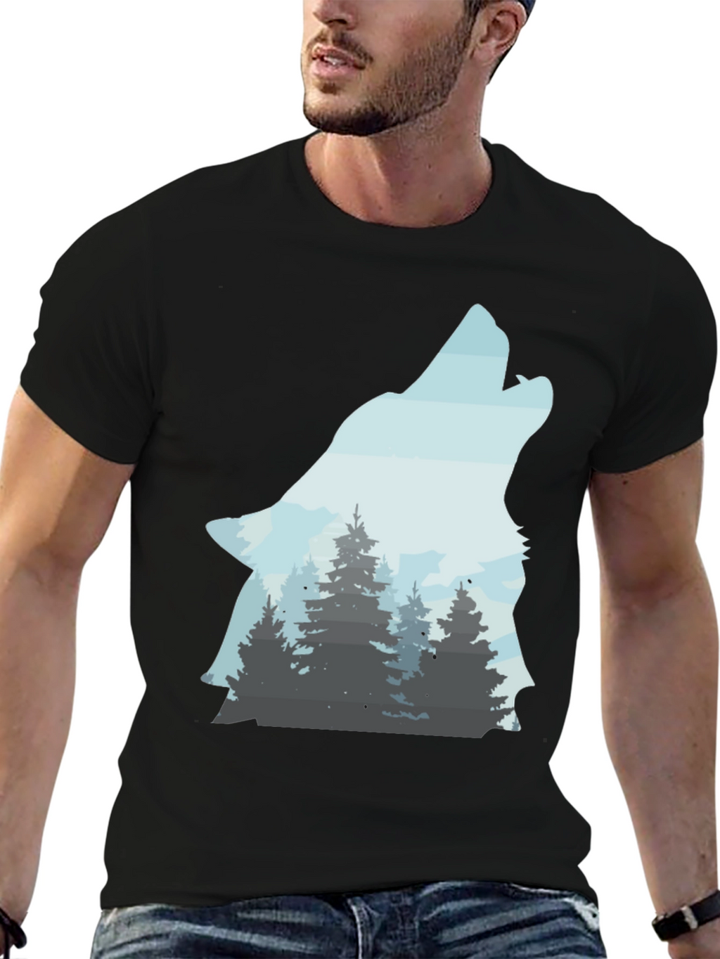 Wolf Forest T-Shirt - Nature Inspired Graphic Tee