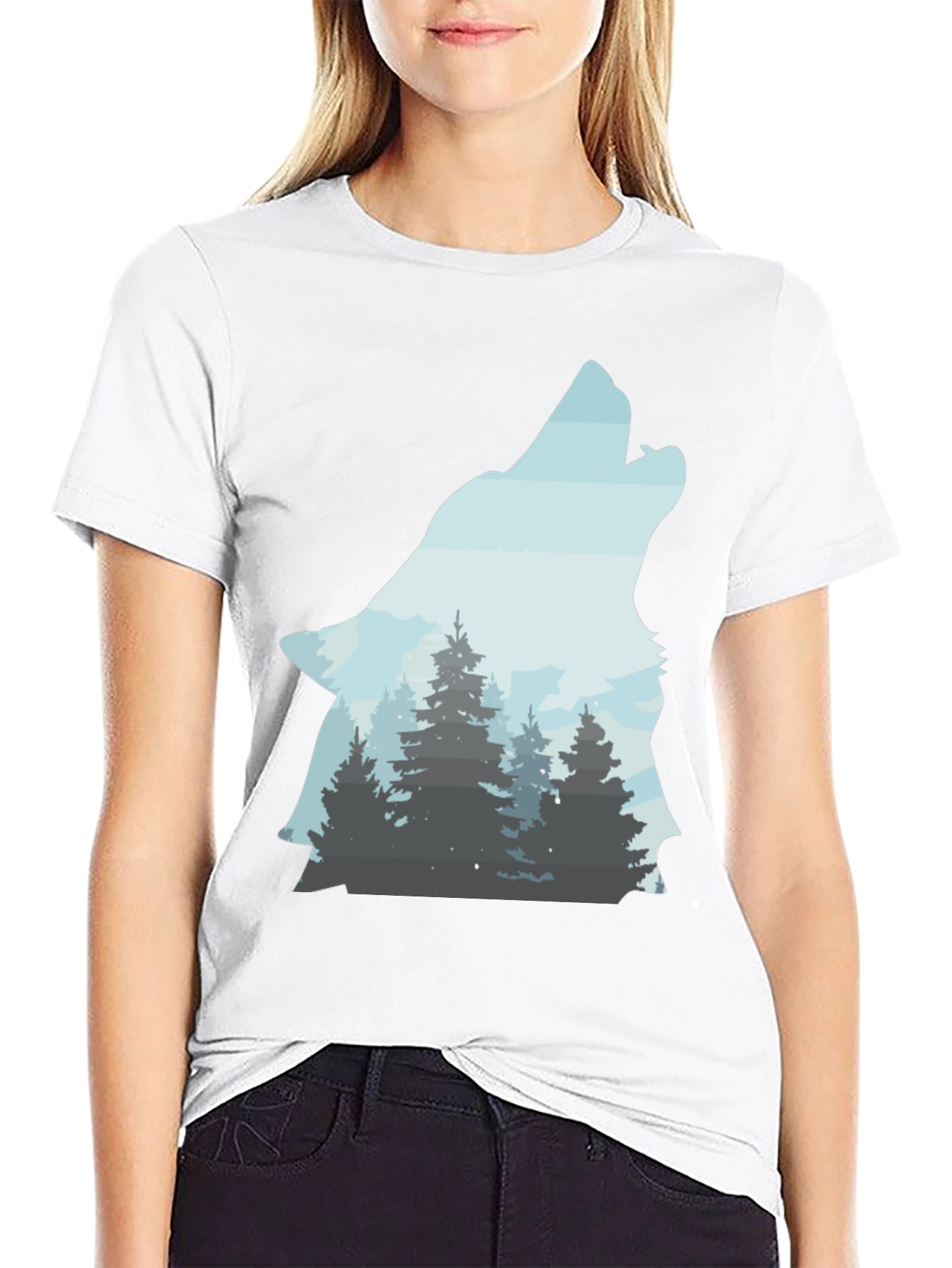 Wolf Forest T-Shirt - Nature Inspired Graphic Tee