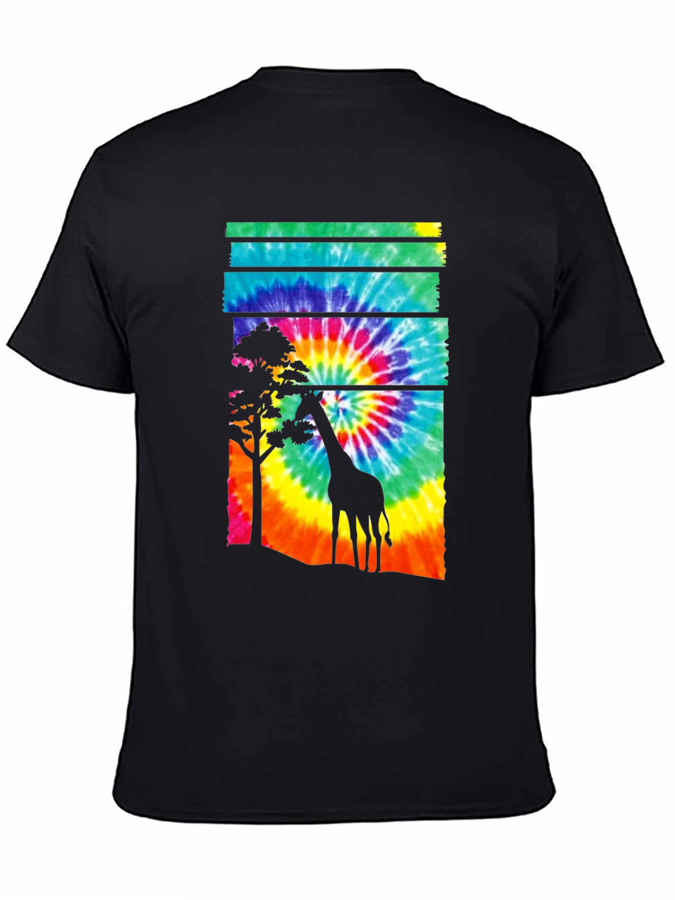 Tie-Dye Giraffe Graphic T-Shirt
