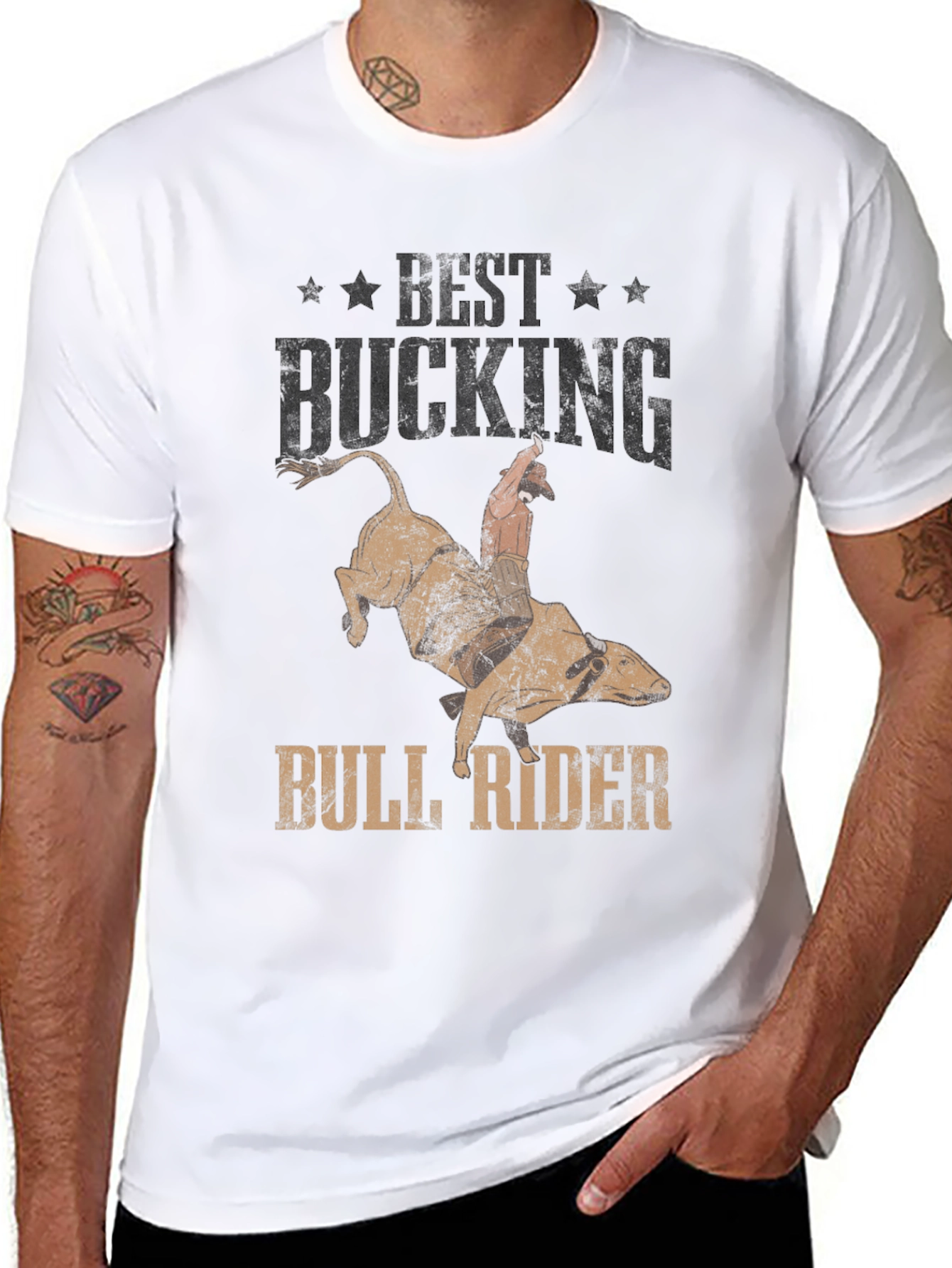 Best Bucking Bull Rider T-Shirt - Western Rodeo Graphic Tee