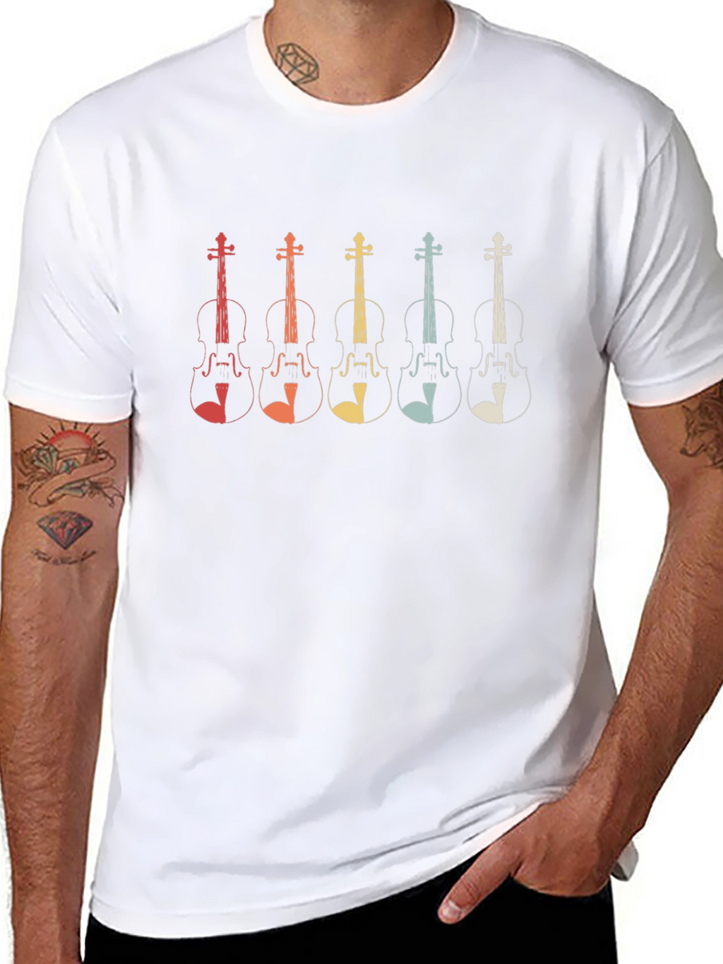 Retro Violin T-Shirt - Musical Instrument Design