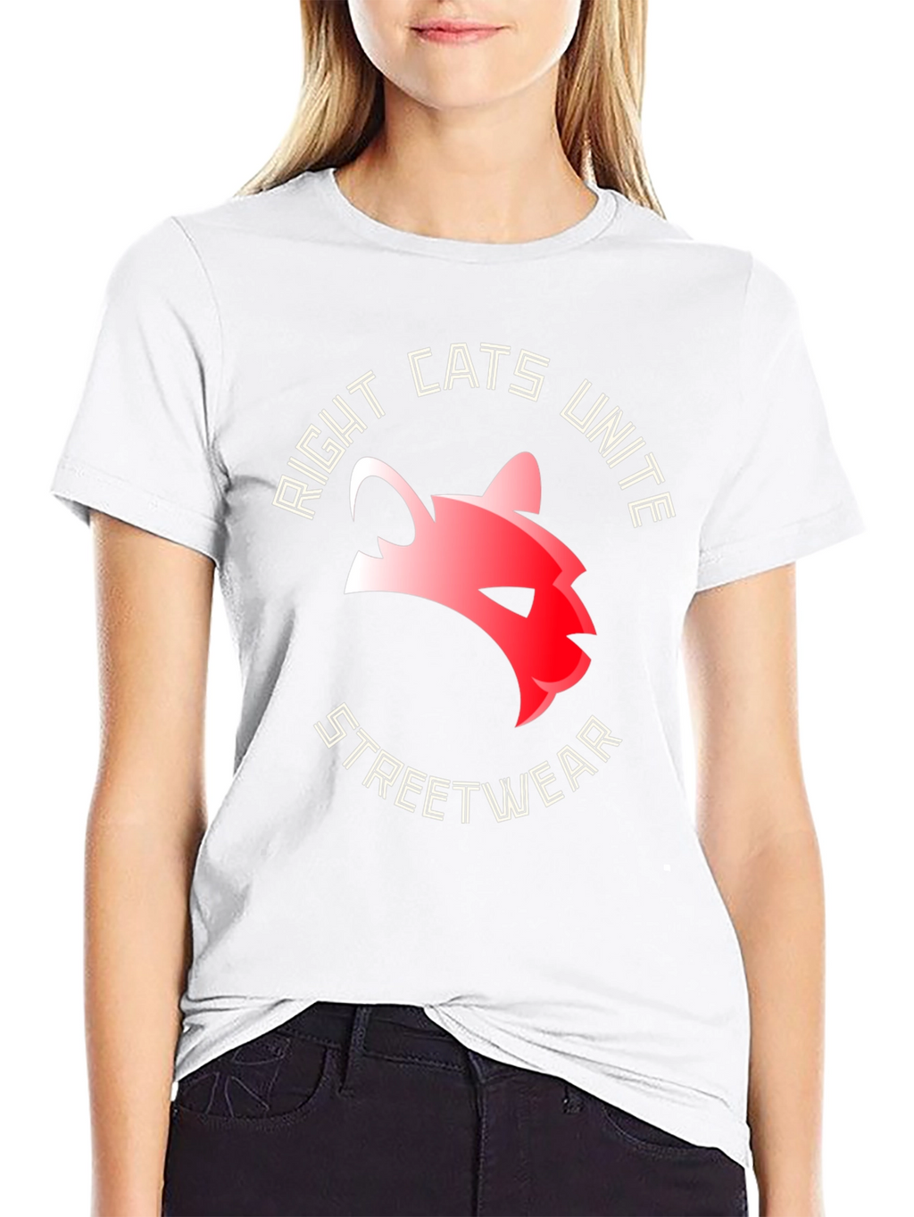 Right Cats Unite Streetwear Black T-Shirt