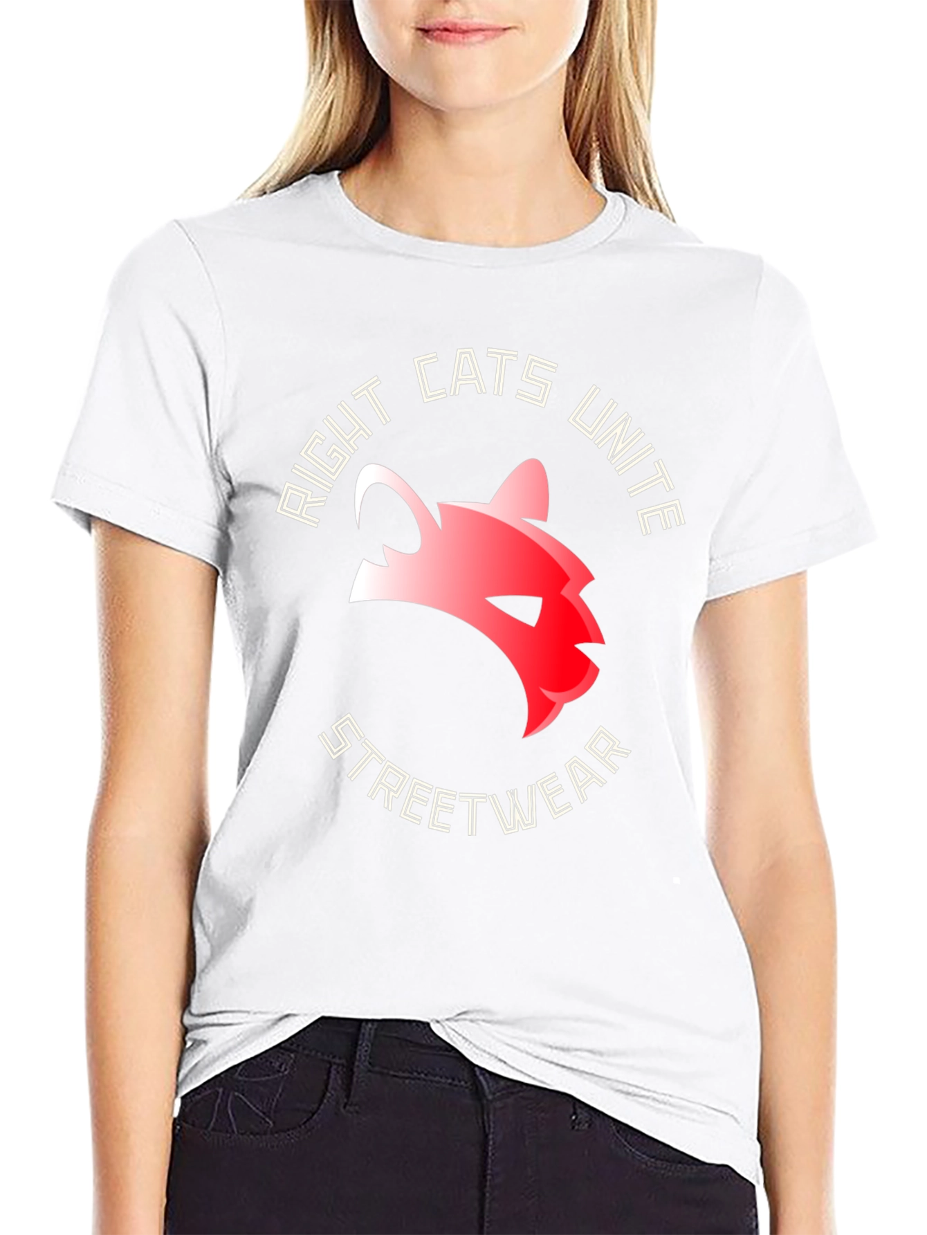 Right Cats Unite Streetwear Black T-Shirt