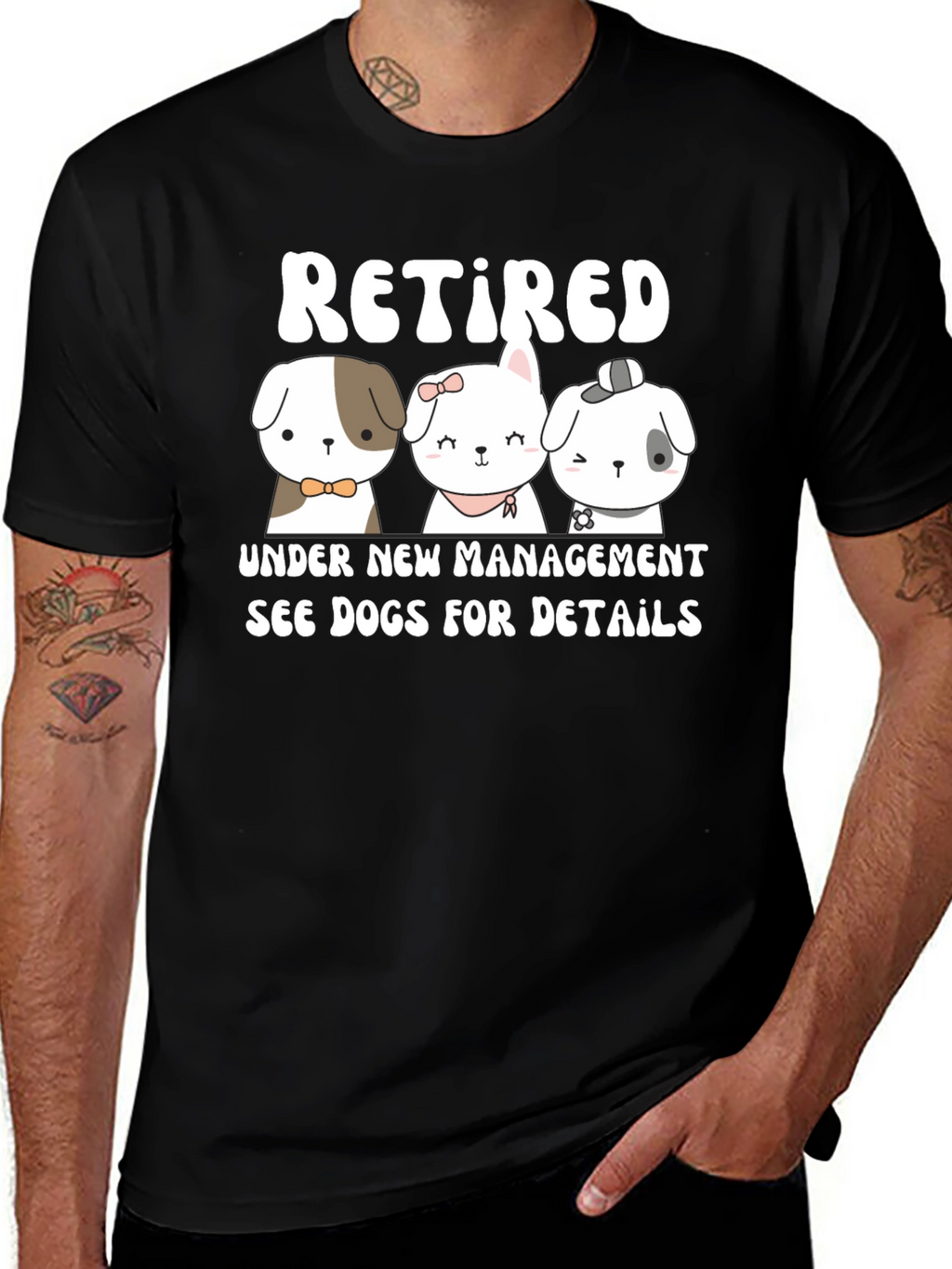 Retired Under New Management Dog T-Shirt