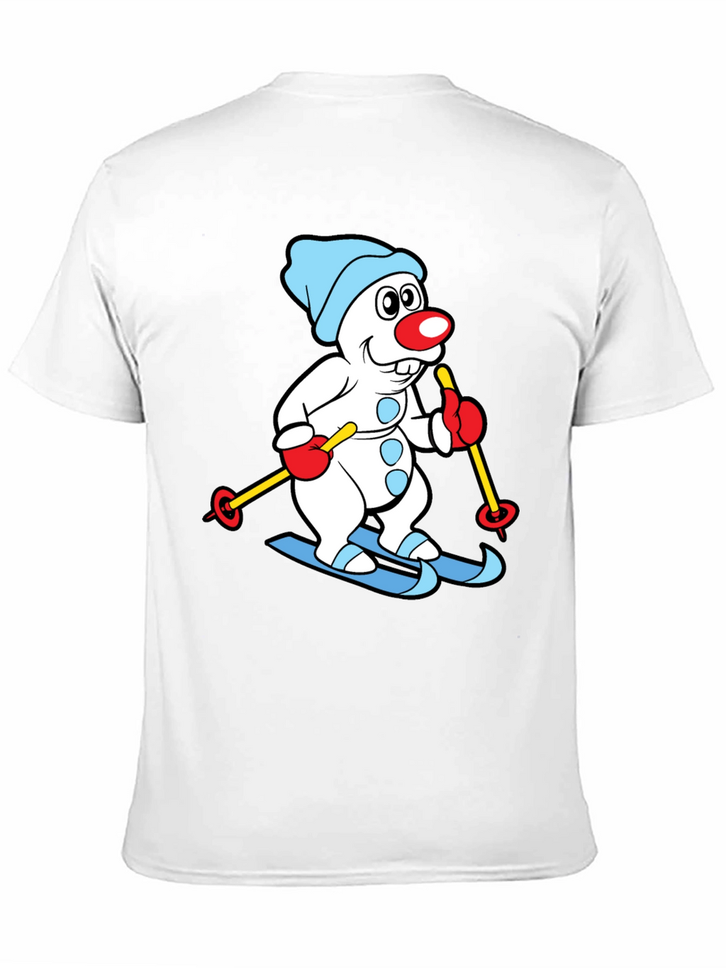 Snowman Skiing Graphic T-Shirt