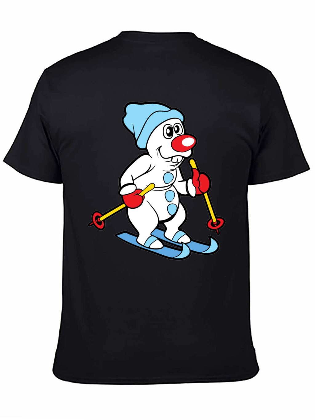 Snowman Skiing Graphic T-Shirt