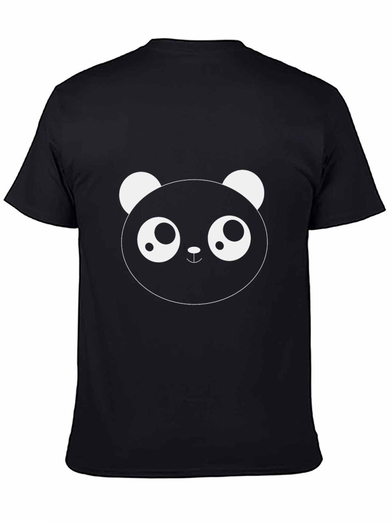 Cute Panda Graphic T-Shirt - Black Cotton Blend