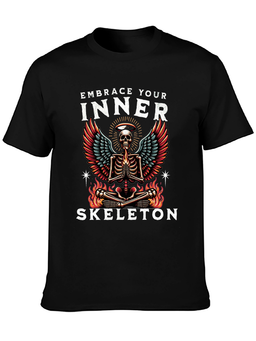 Embrace Your Inner Skeleton T-Shirt - Gothic Angelic Design