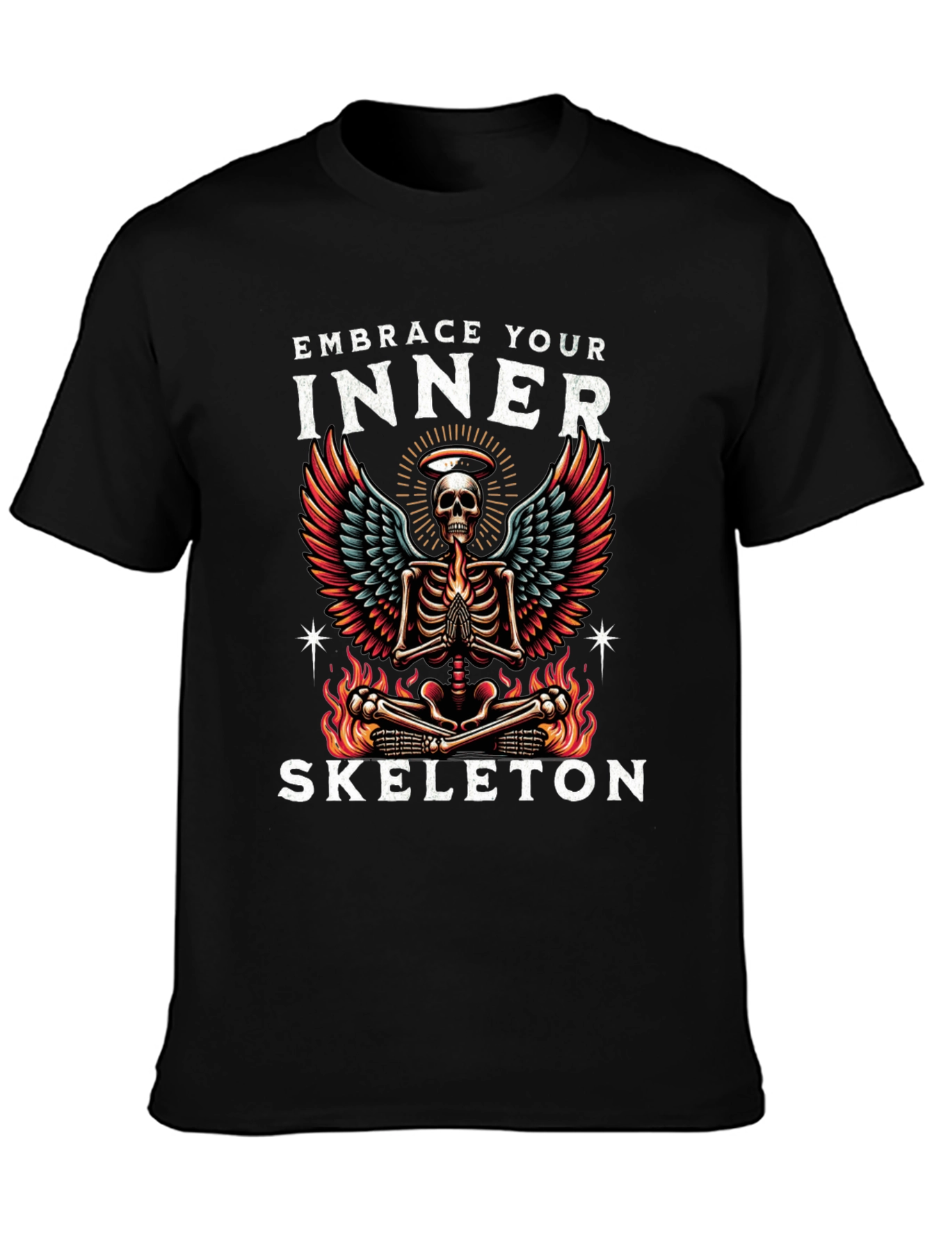Embrace Your Inner Skeleton T-Shirt - Gothic Angelic Design