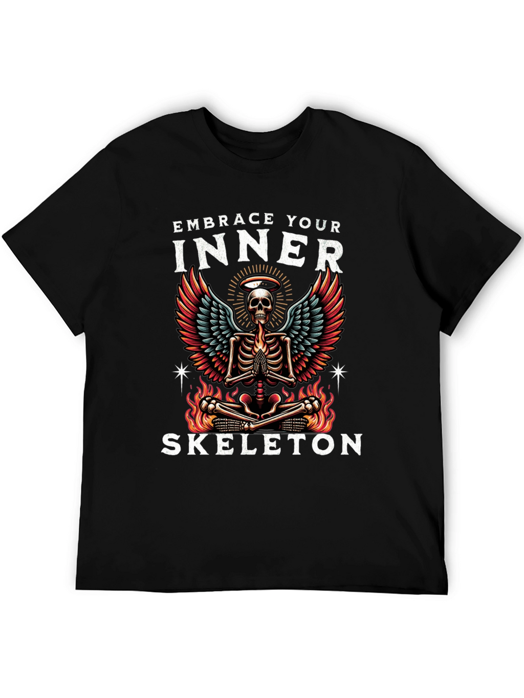 Embrace Your Inner Skeleton T-Shirt - Gothic Angelic Design