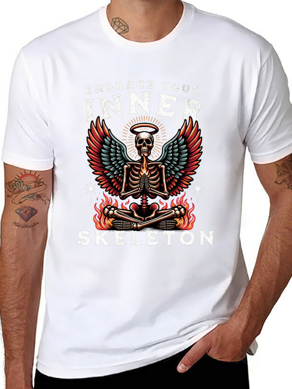 Embrace Your Inner Skeleton T-Shirt - Gothic Angelic Design