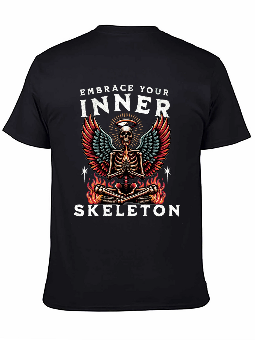 Embrace Your Inner Skeleton T-Shirt - Gothic Angelic Design