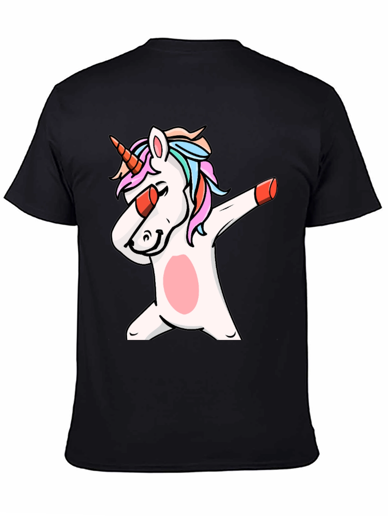 Dabbing Unicorn Graphic Tee - Black Cotton T-Shirt