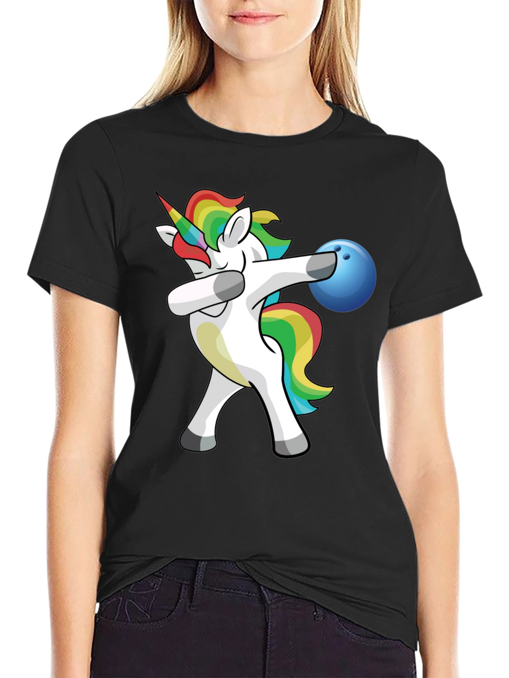 Unicorn Dabbing Bowling T-Shirt