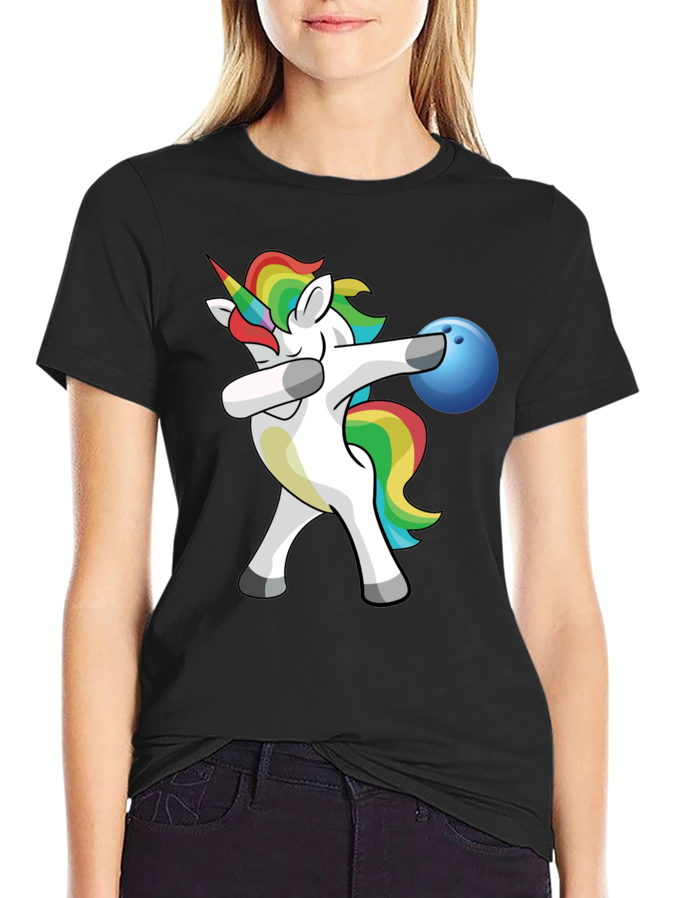 Unicorn Dabbing Bowling T-Shirt