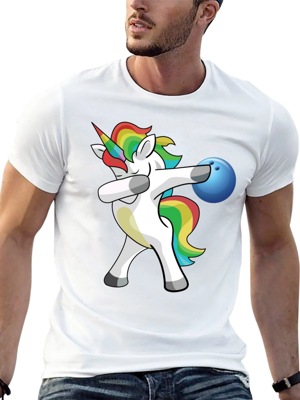 Unicorn Dabbing Bowling T-Shirt