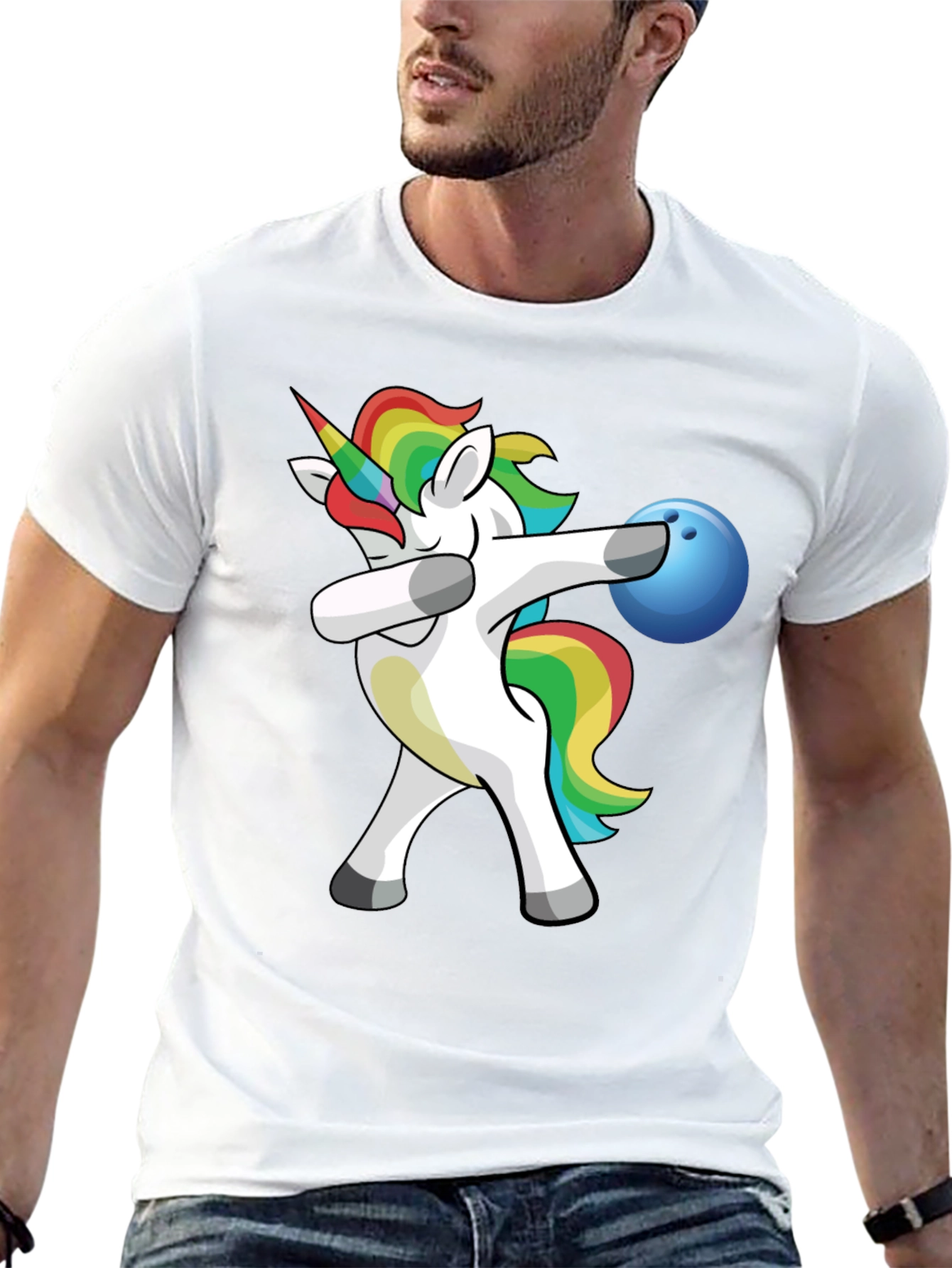 Unicorn Dabbing Bowling T-Shirt