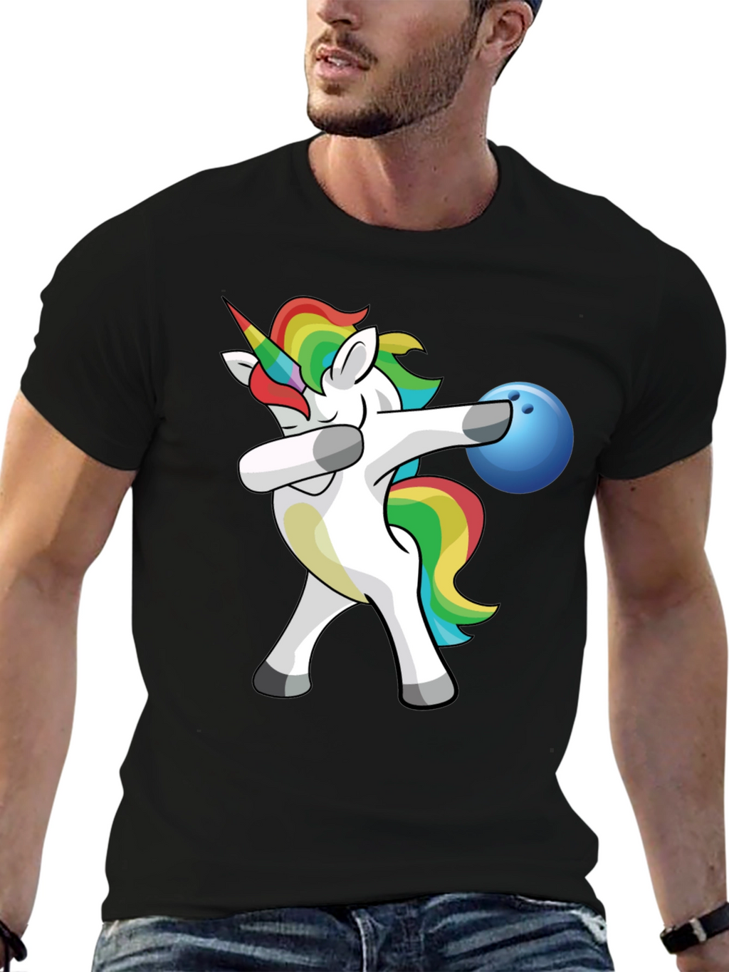 Unicorn Dabbing Bowling T-Shirt