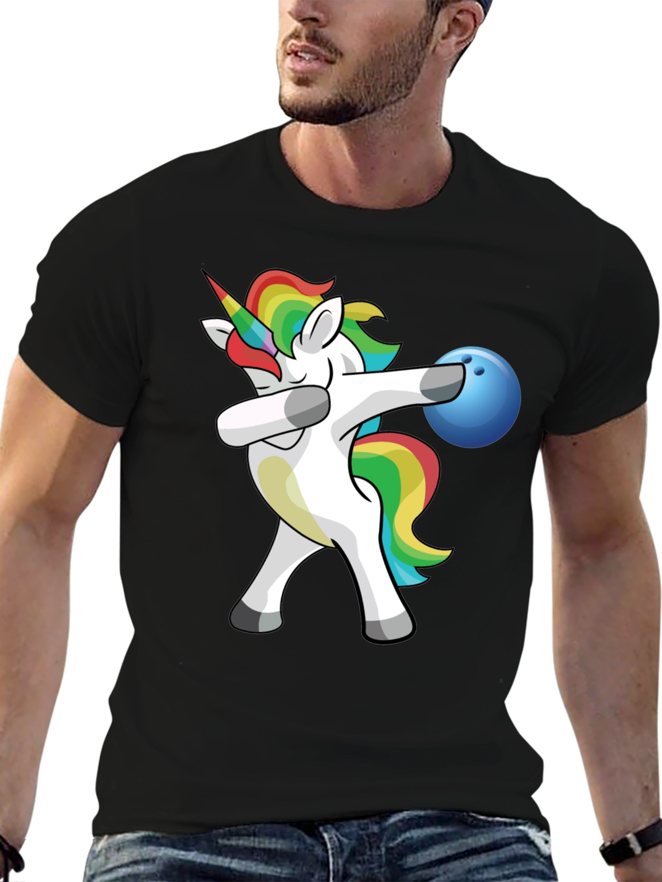 Unicorn Dabbing Bowling T-Shirt