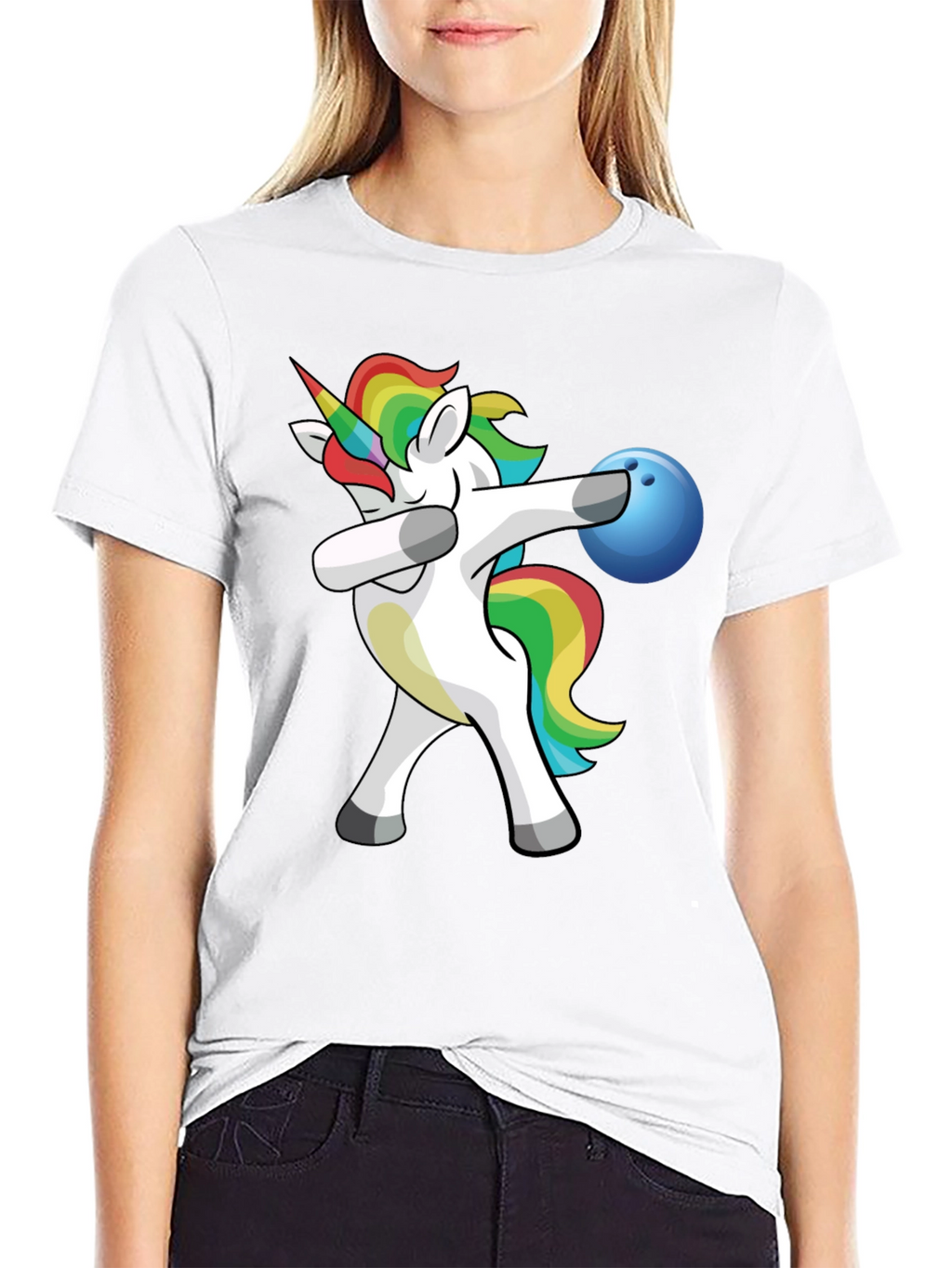 Unicorn Dabbing Bowling T-Shirt