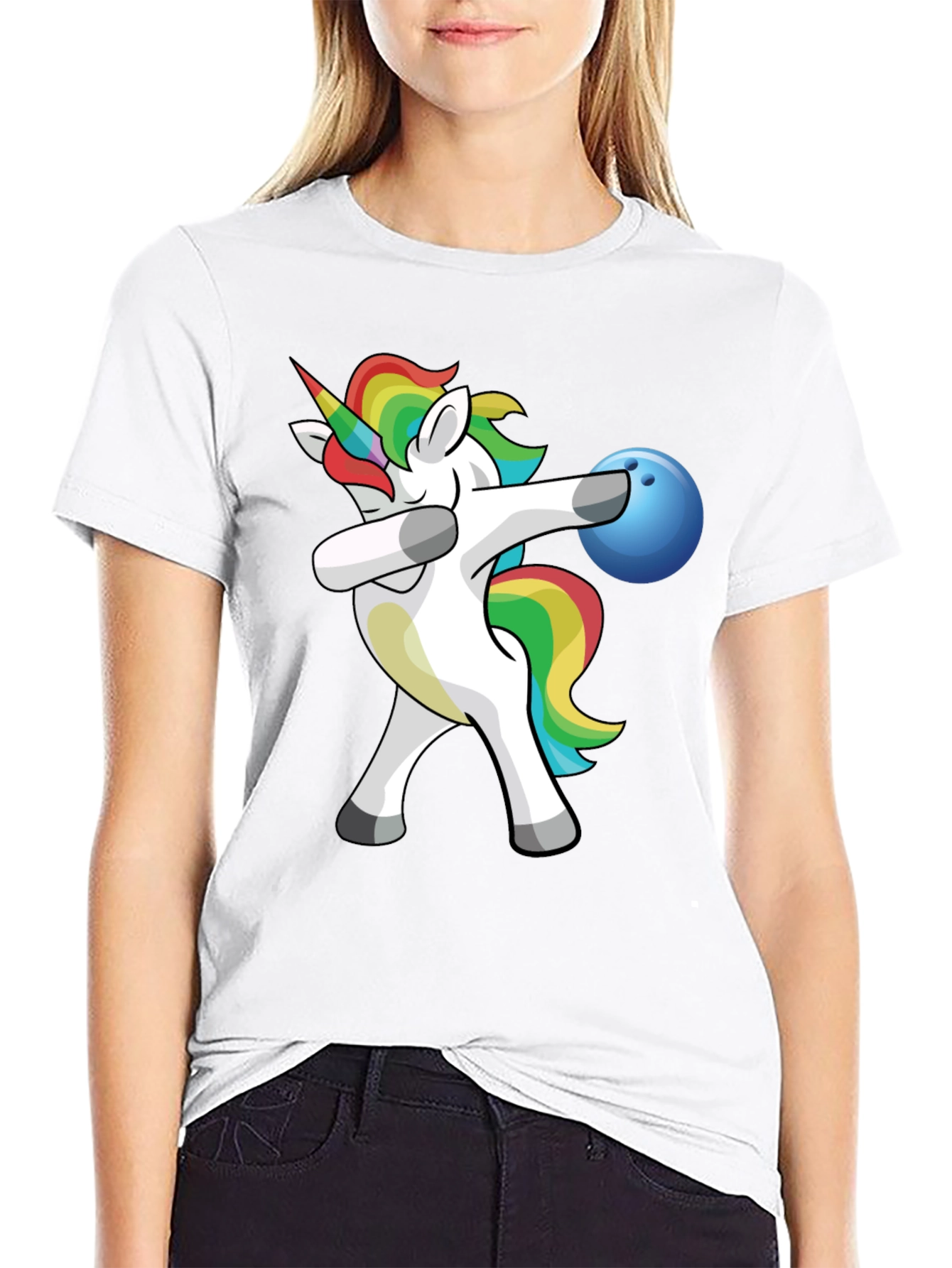 Unicorn Dabbing Bowling T-Shirt
