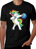 Unicorn Dabbing Bowling T-Shirt