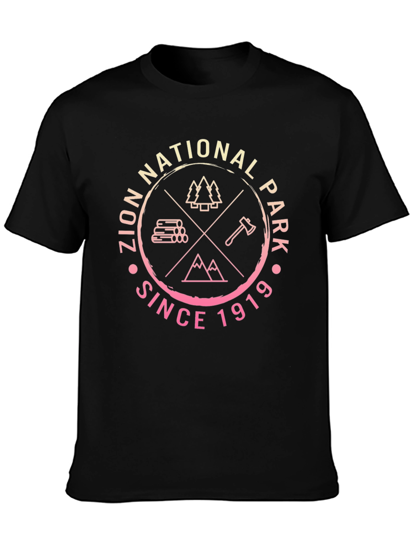 Zion National Park Black Graphic T-Shirt