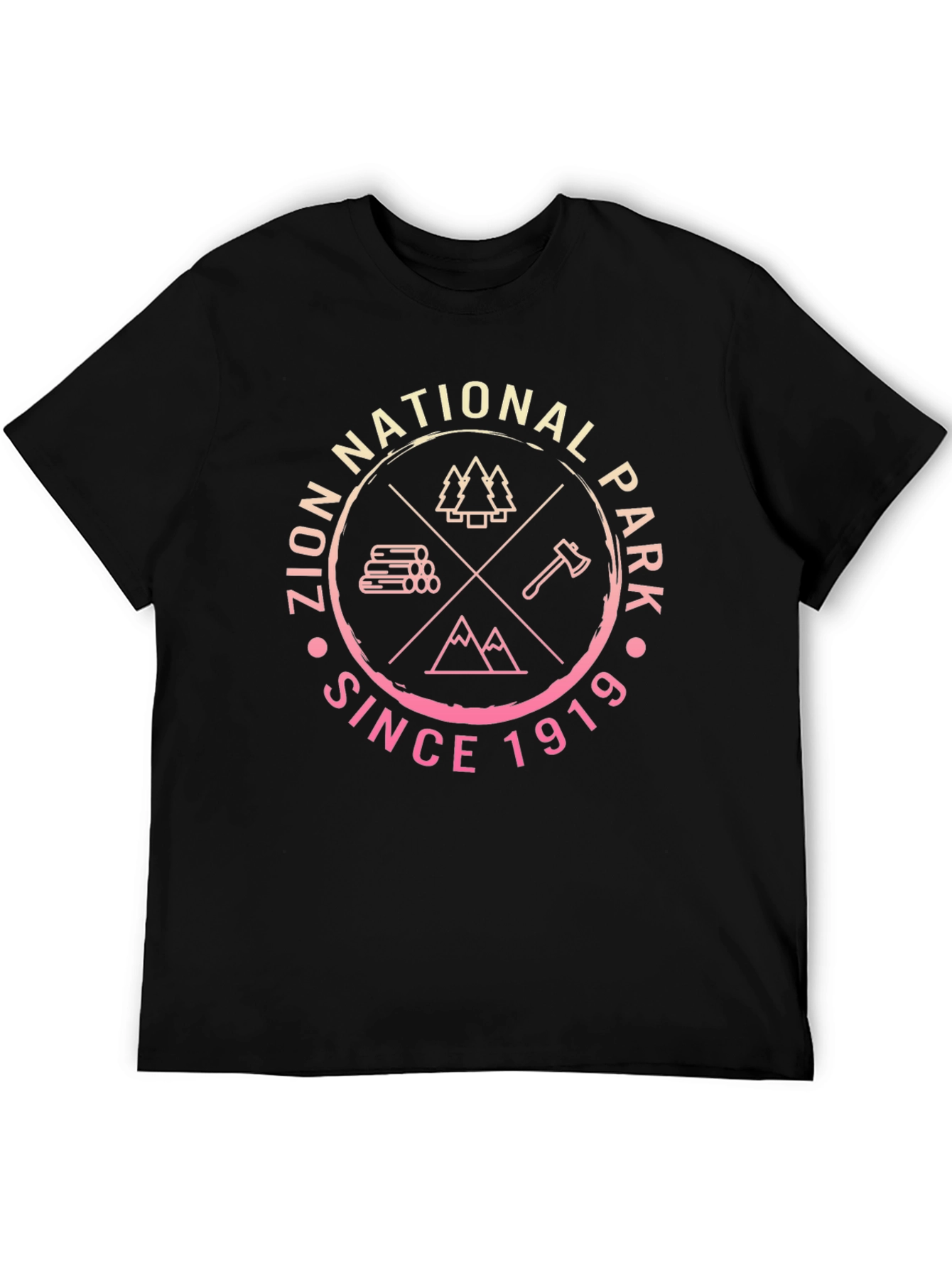 Zion National Park Black Graphic T-Shirt