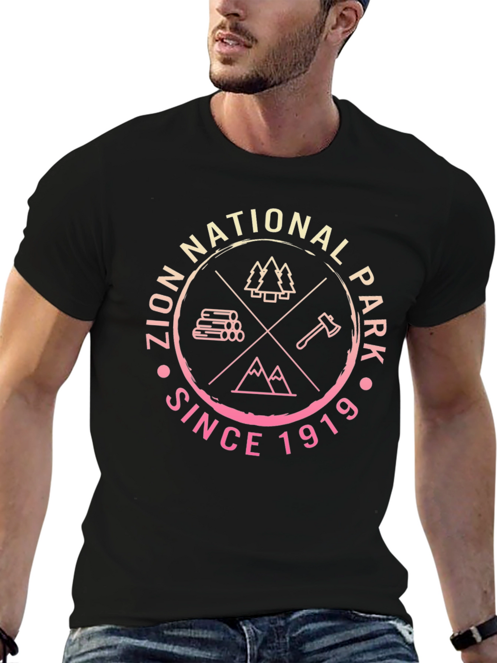 Zion National Park Black Graphic T-Shirt