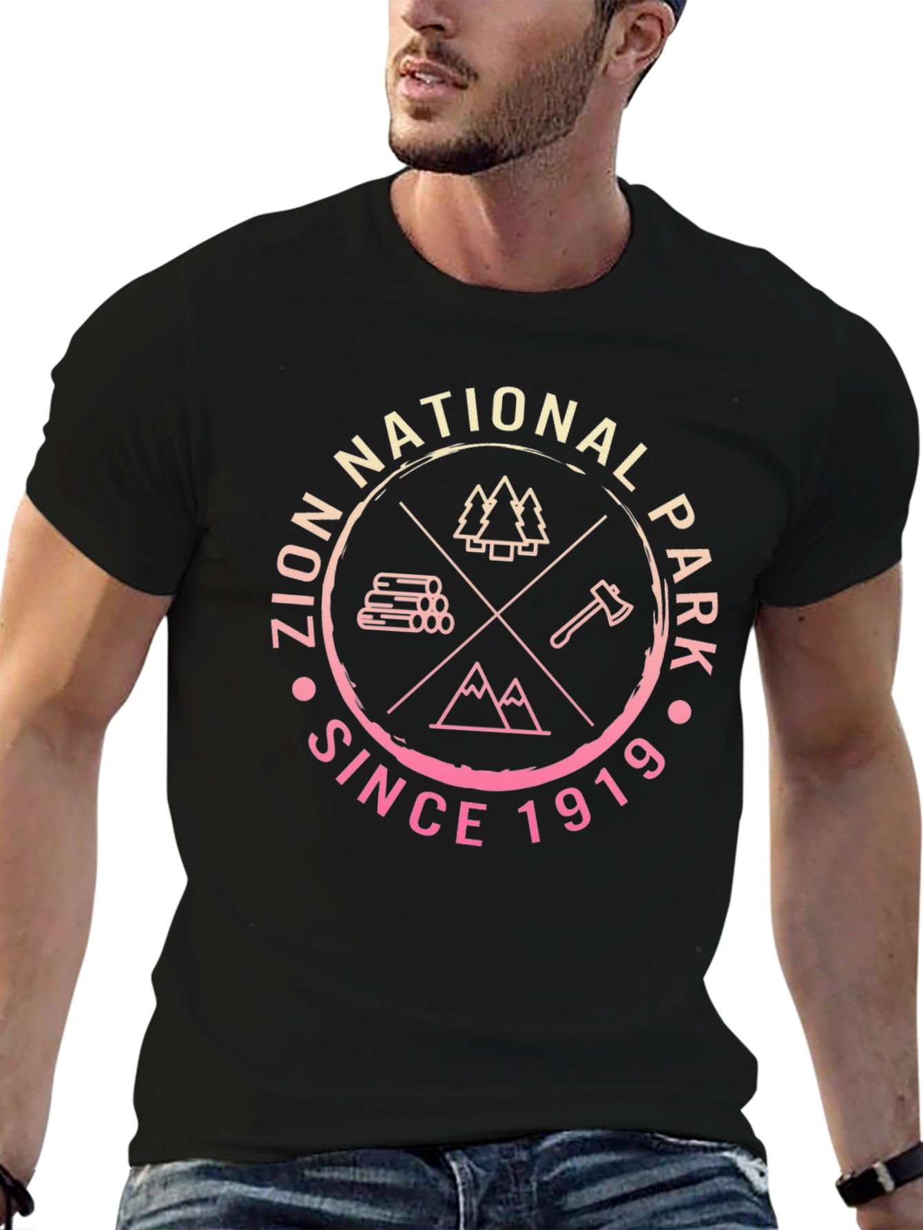 Zion National Park Black Graphic T-Shirt