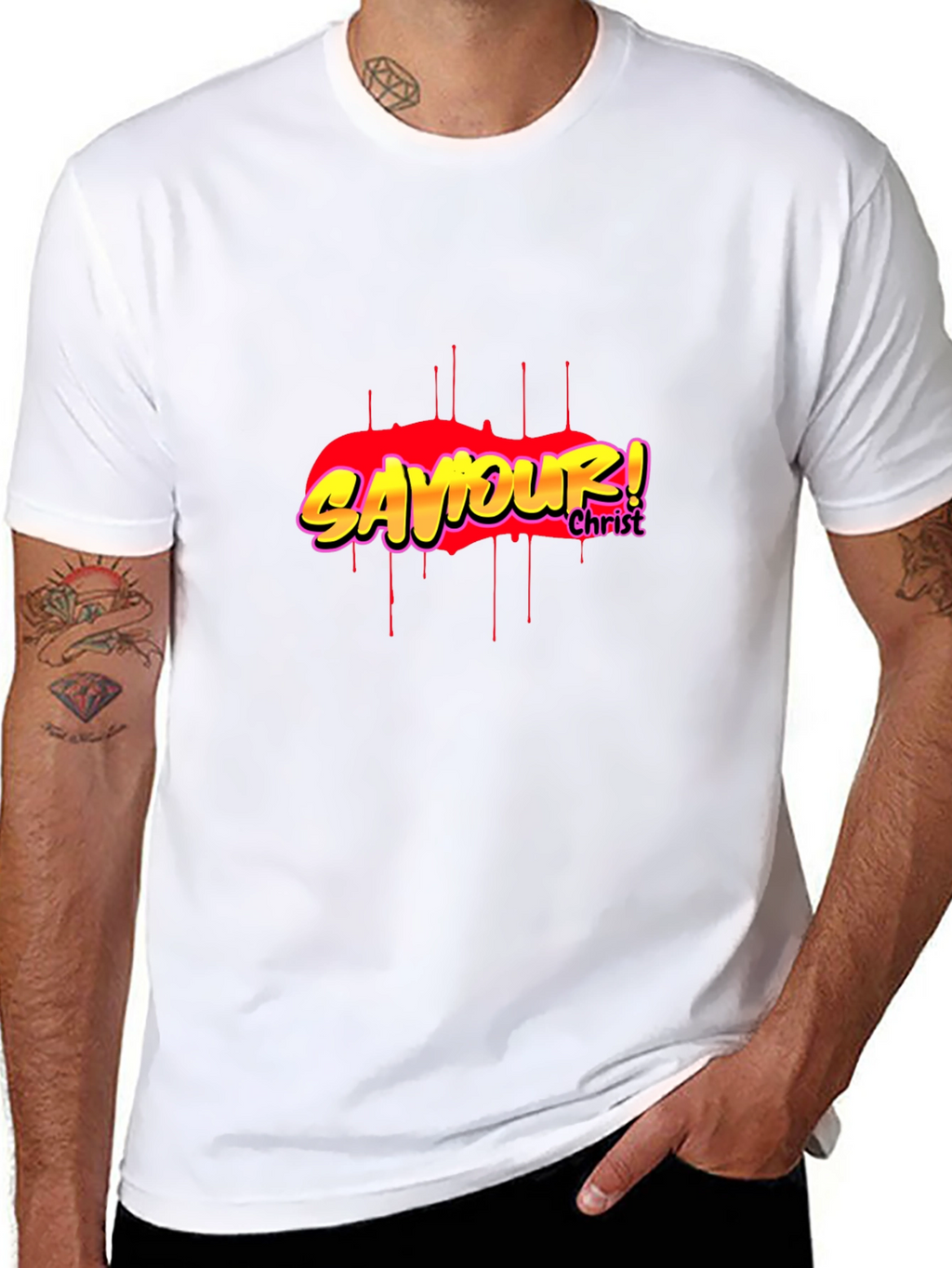 Saviour! Christ Graphic Black T-Shirt