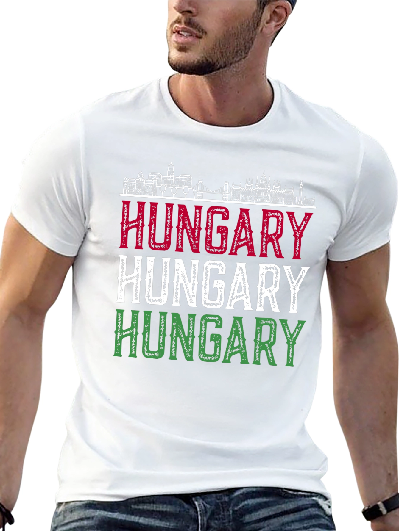 Hungary Flag T-Shirt - Budapest Skyline