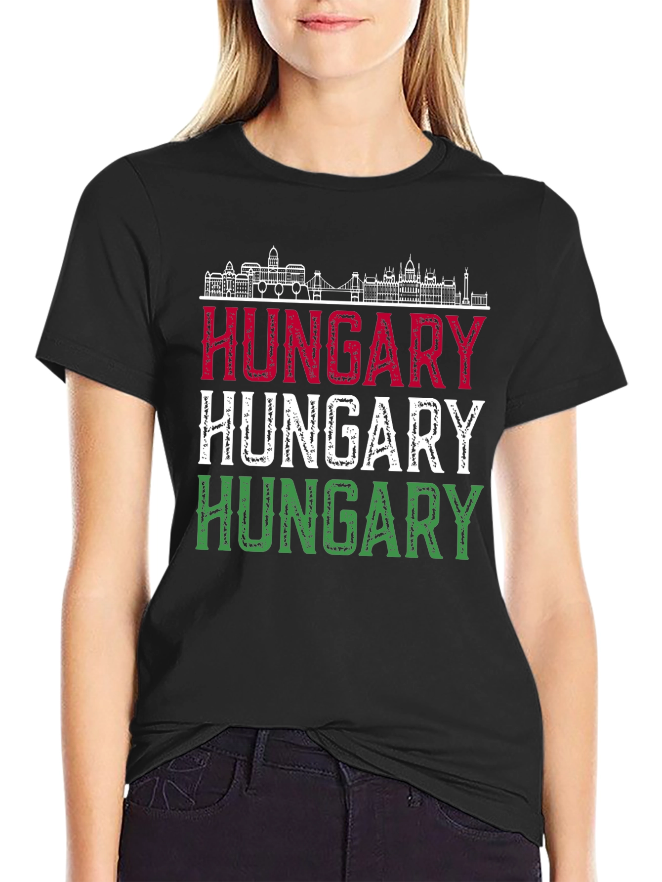 Hungary Flag T-Shirt - Budapest Skyline