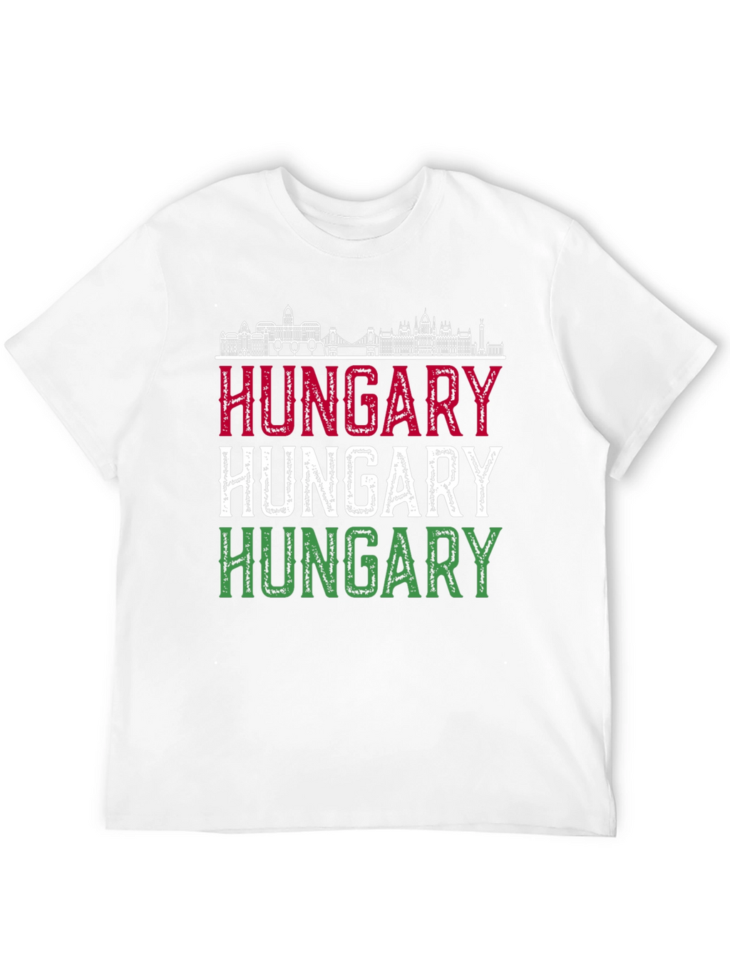Hungary Flag T-Shirt - Budapest Skyline