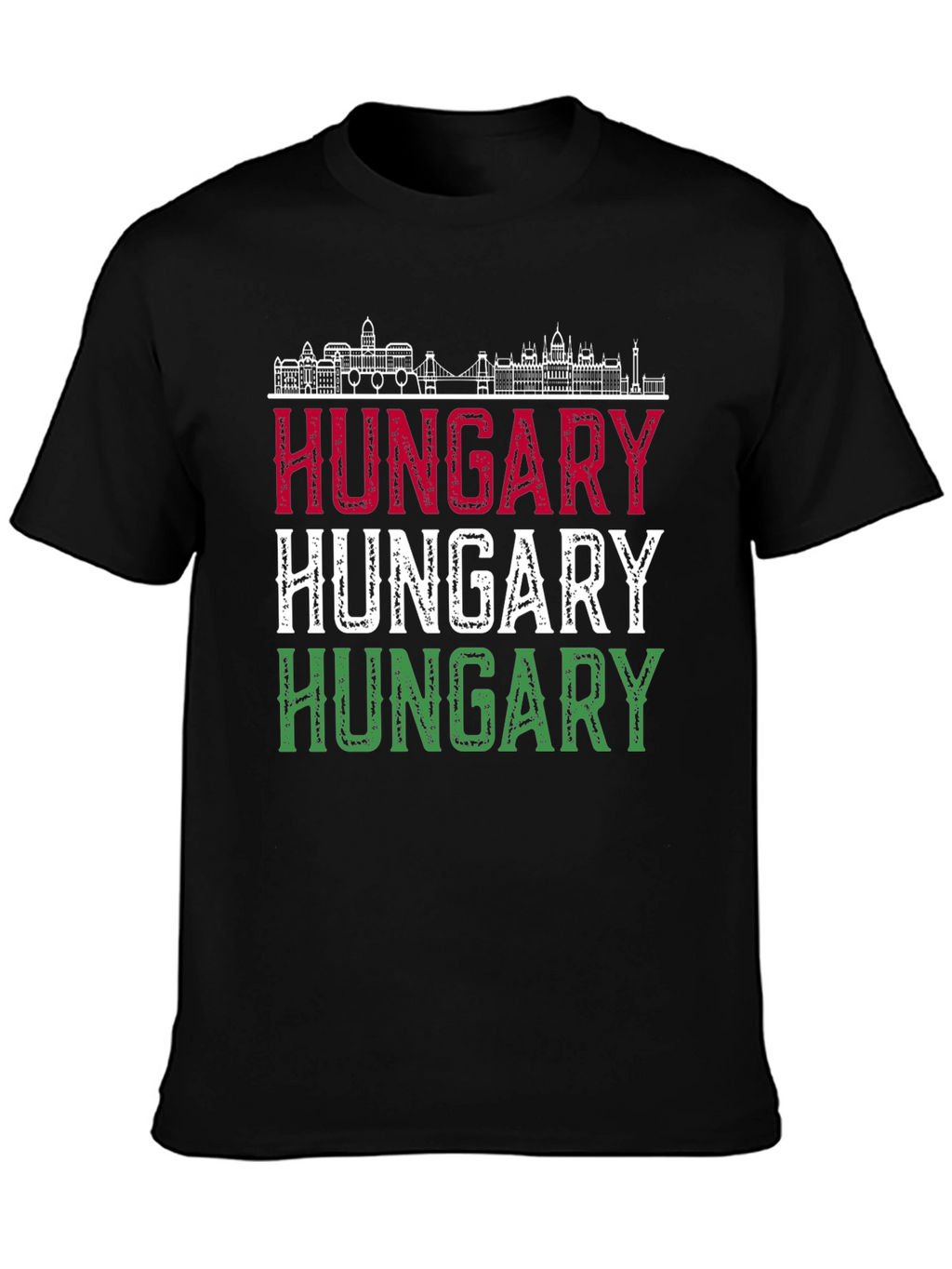 Hungary Flag T-Shirt - Budapest Skyline