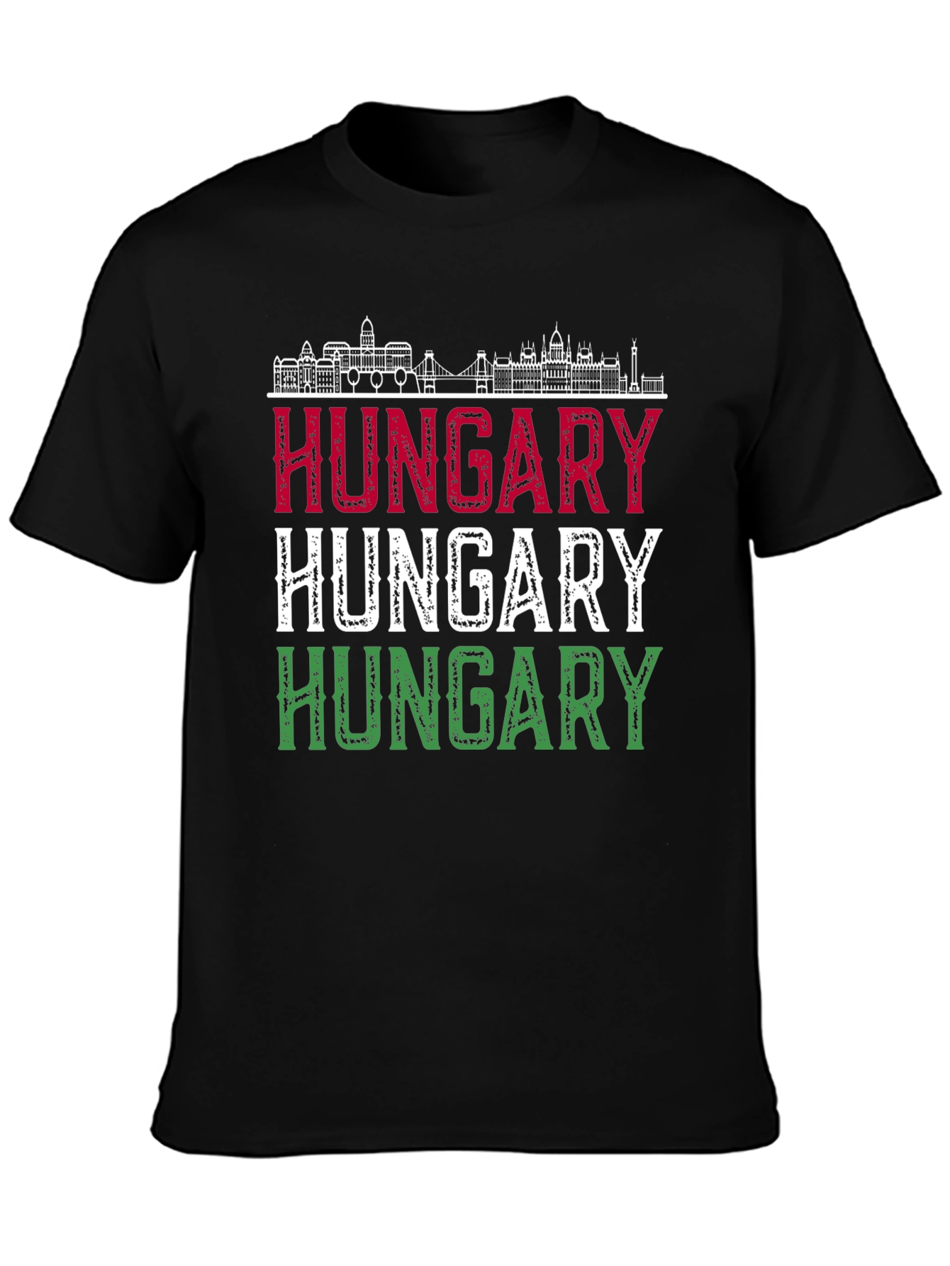 Hungary Flag T-Shirt - Budapest Skyline