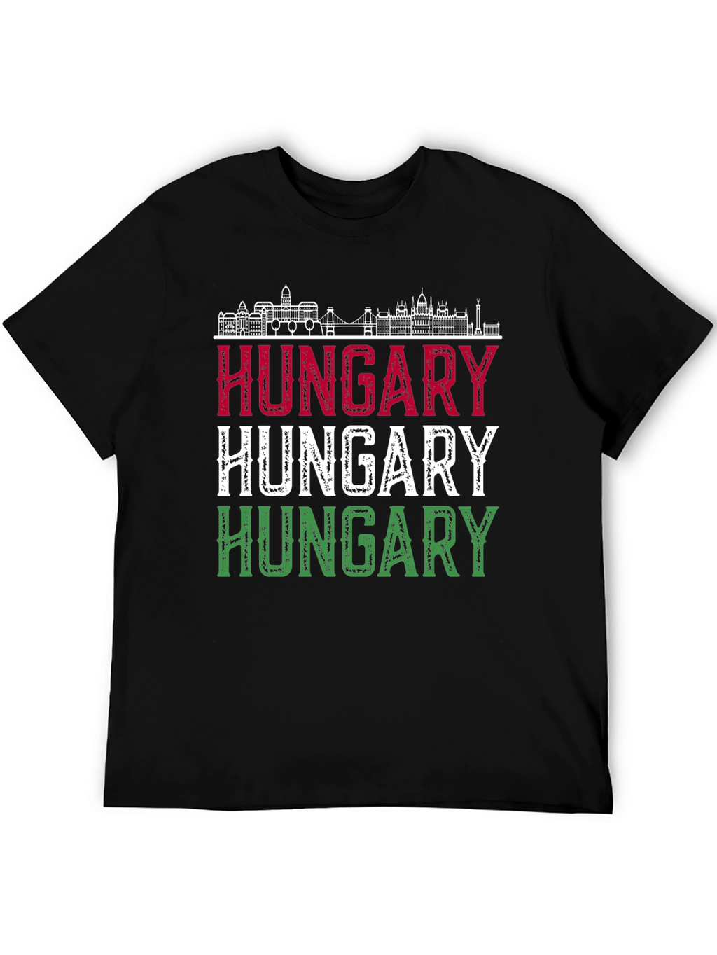 Hungary Flag T-Shirt - Budapest Skyline