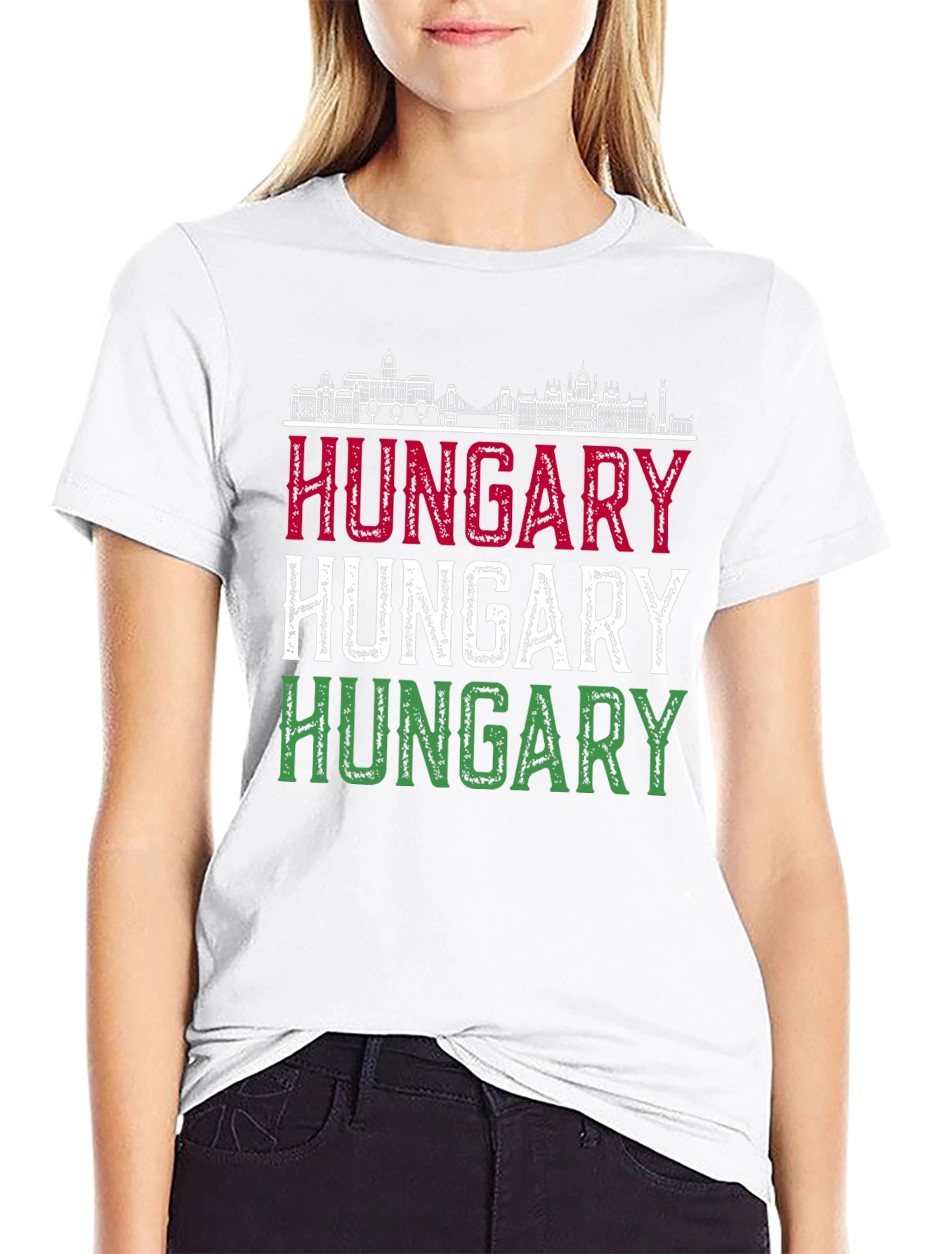 Hungary Flag T-Shirt - Budapest Skyline