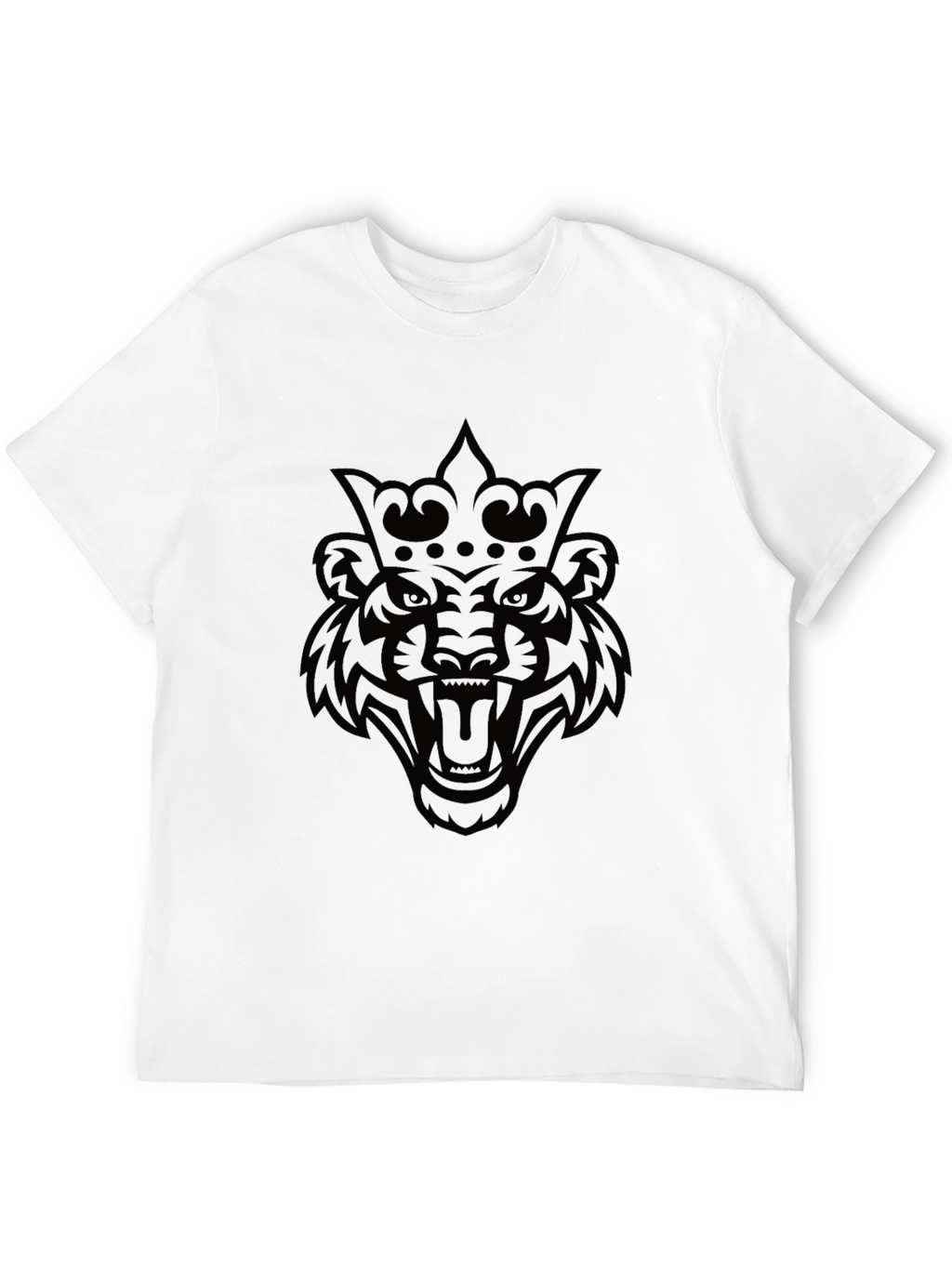 King Tiger Graphic Tee - Black Cotton Blend T-Shirt