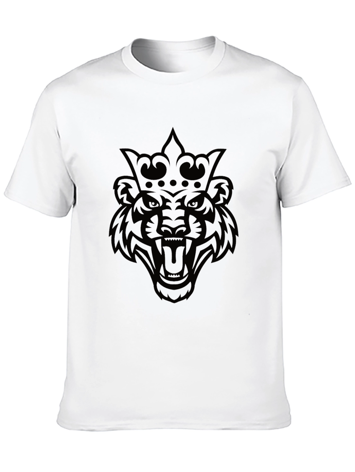 King Tiger Graphic Tee - Black Cotton Blend T-Shirt