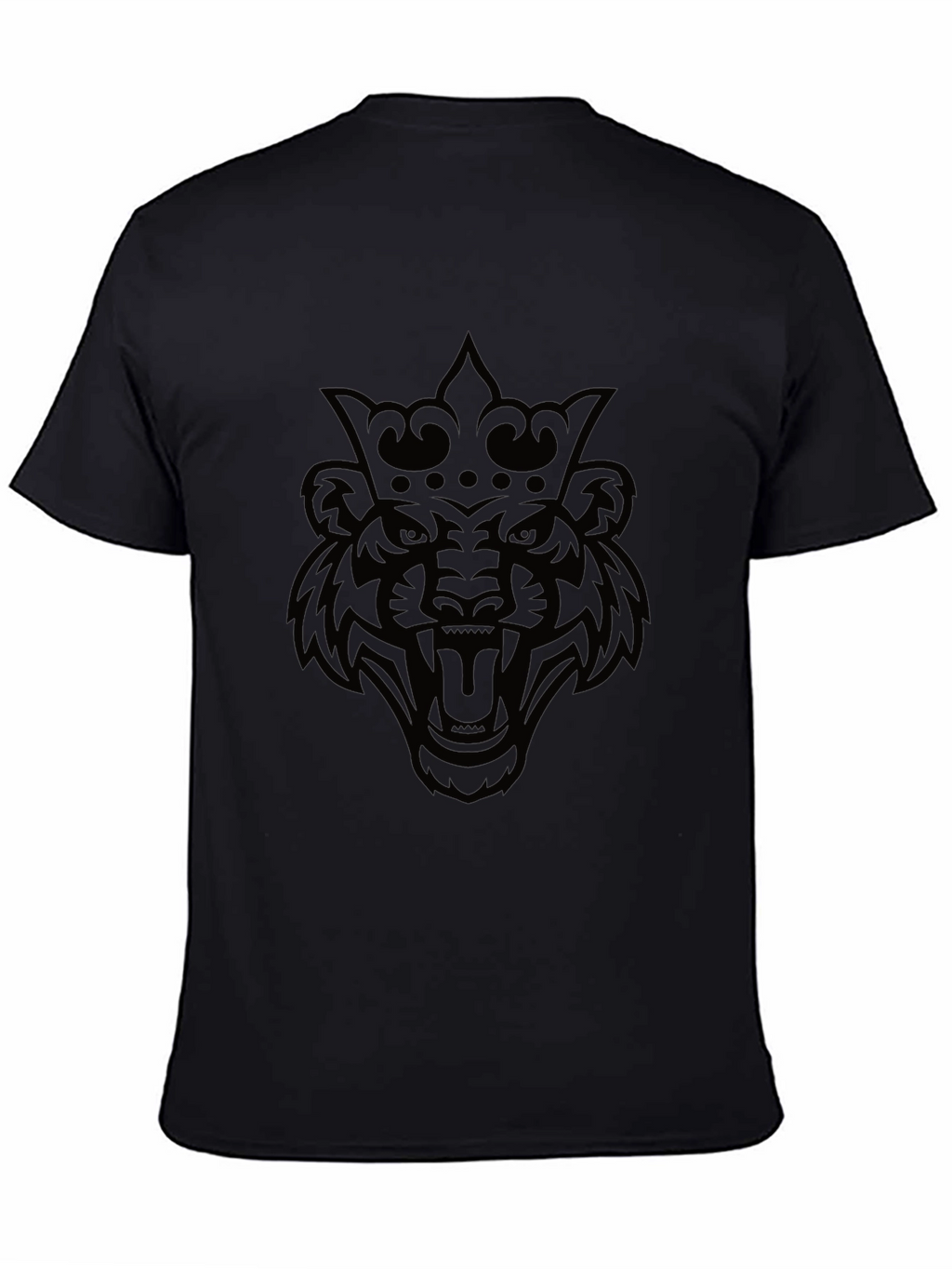 King Tiger Graphic Tee - Black Cotton Blend T-Shirt