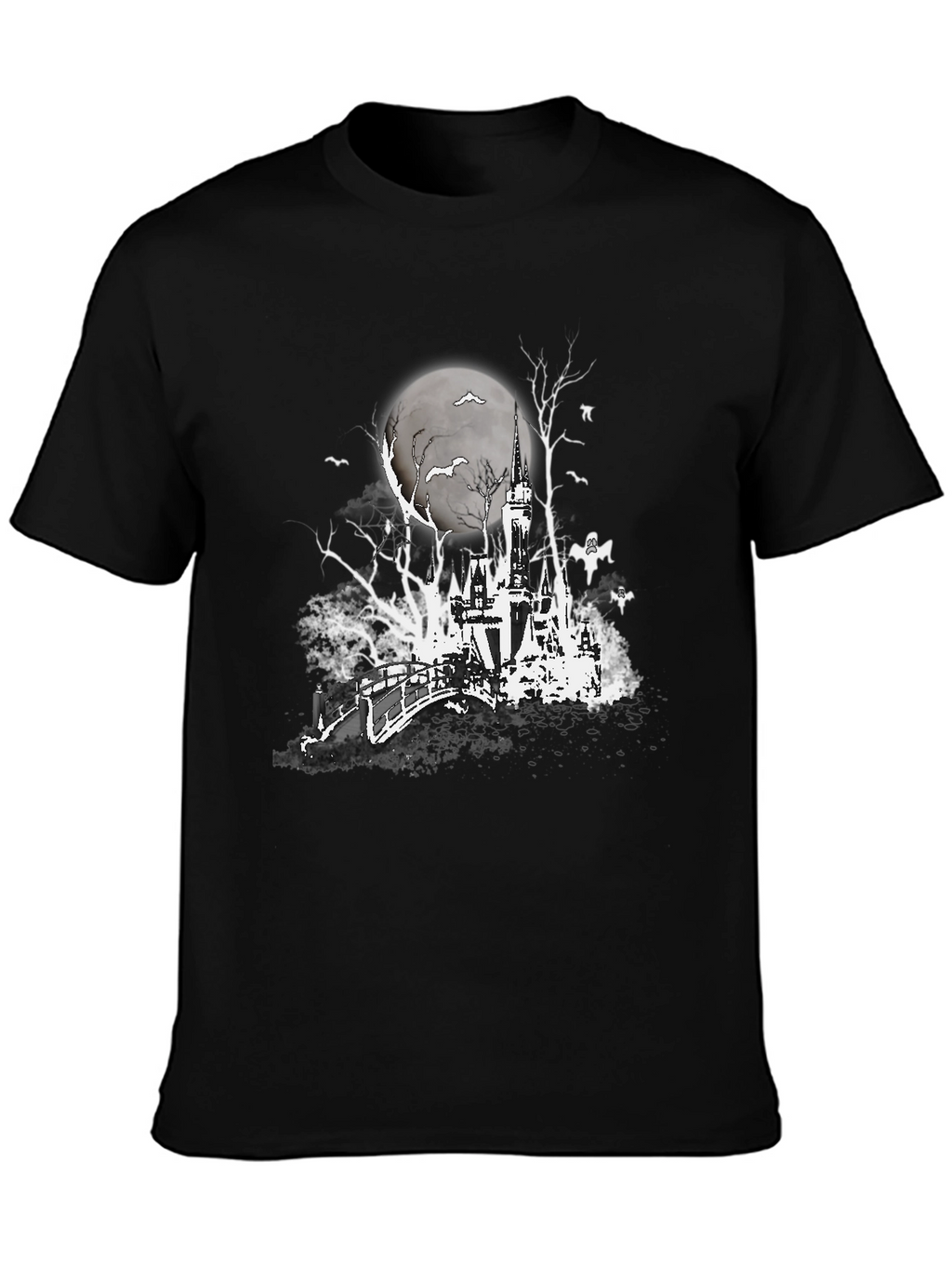 Spooky Castle Graphic Tee - Halloween Shirt