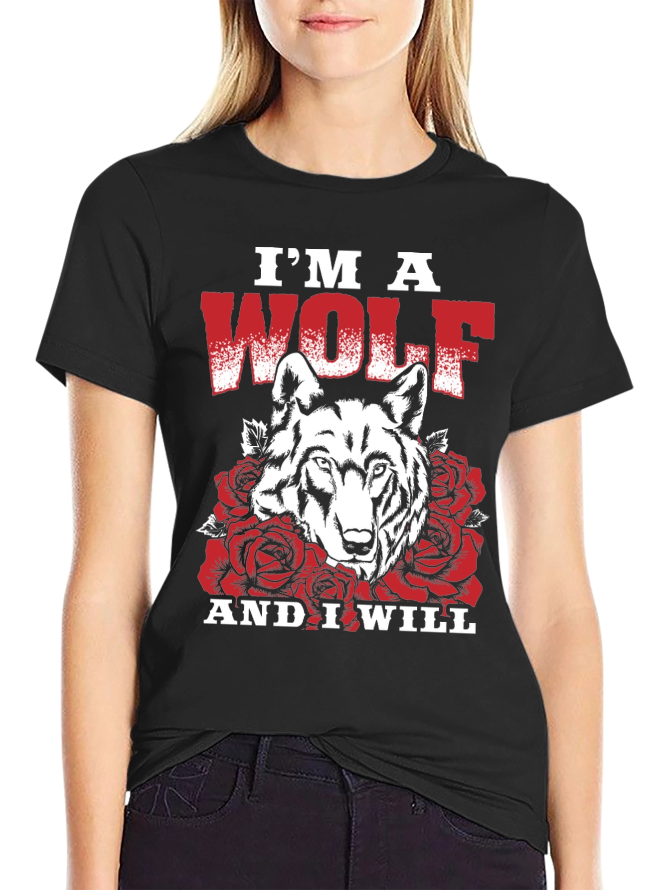 Im A Wolf T-Shirt - Floral Wolf Graphic Tee