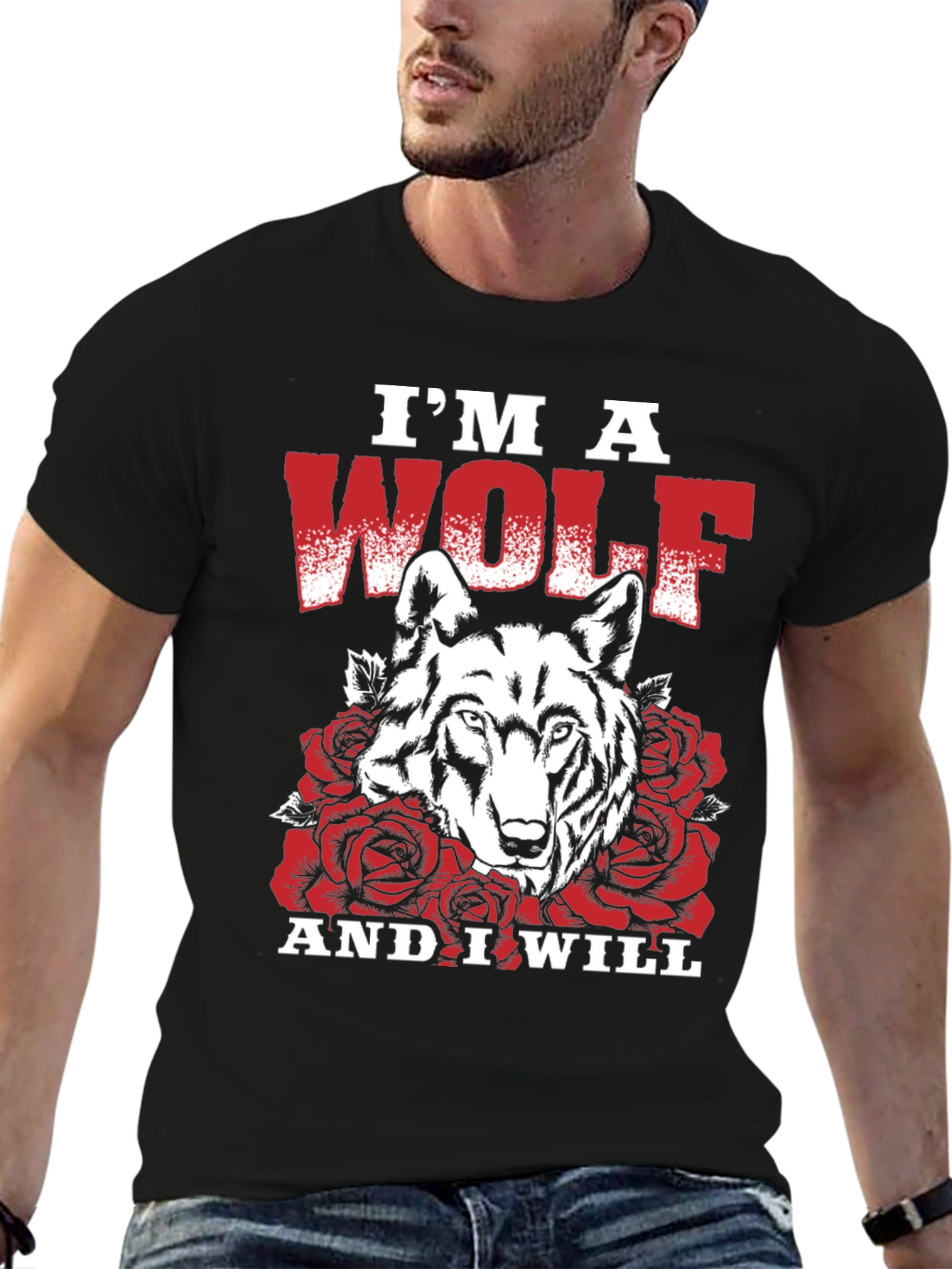 Im A Wolf T-Shirt - Floral Wolf Graphic Tee