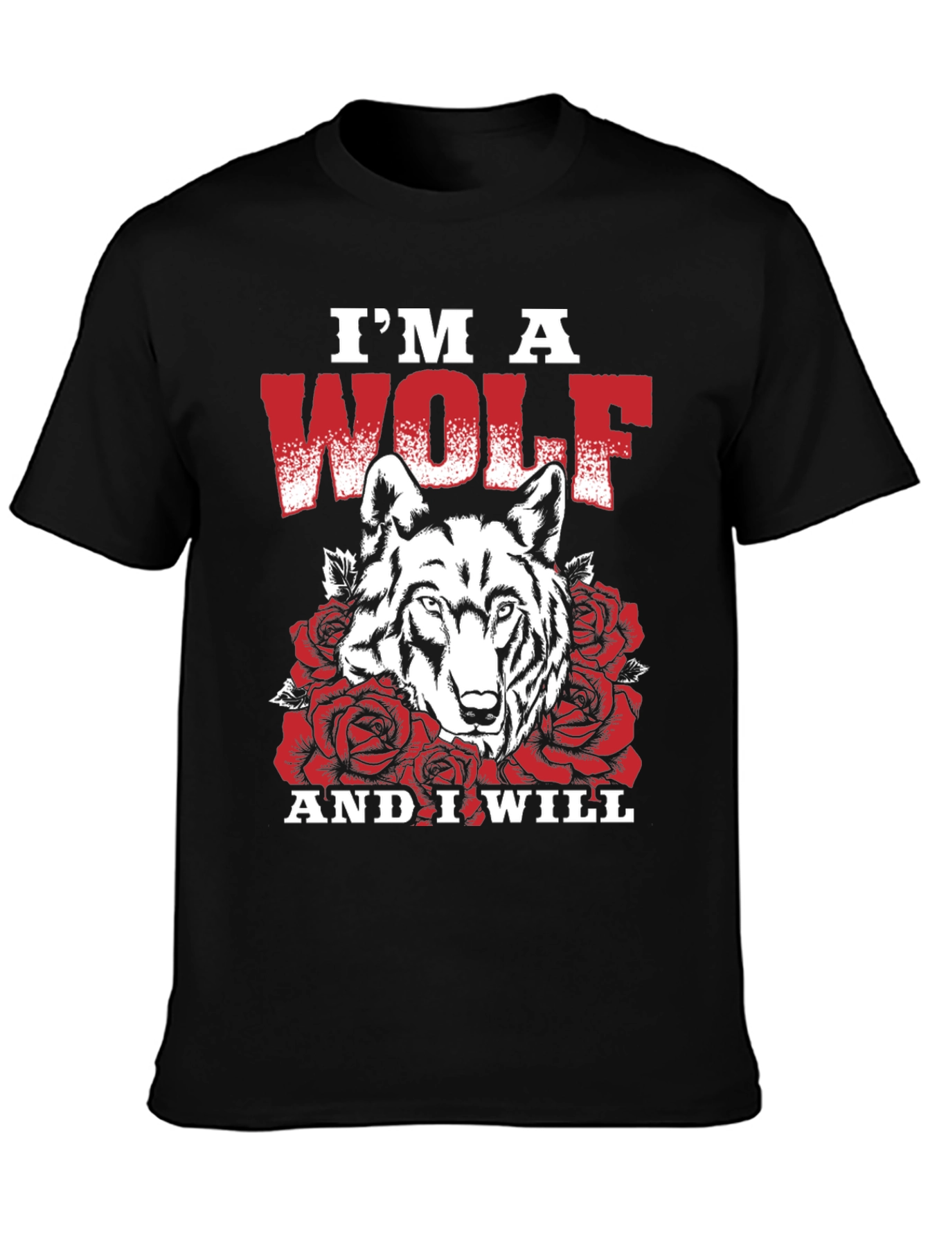 Im A Wolf T-Shirt - Floral Wolf Graphic Tee