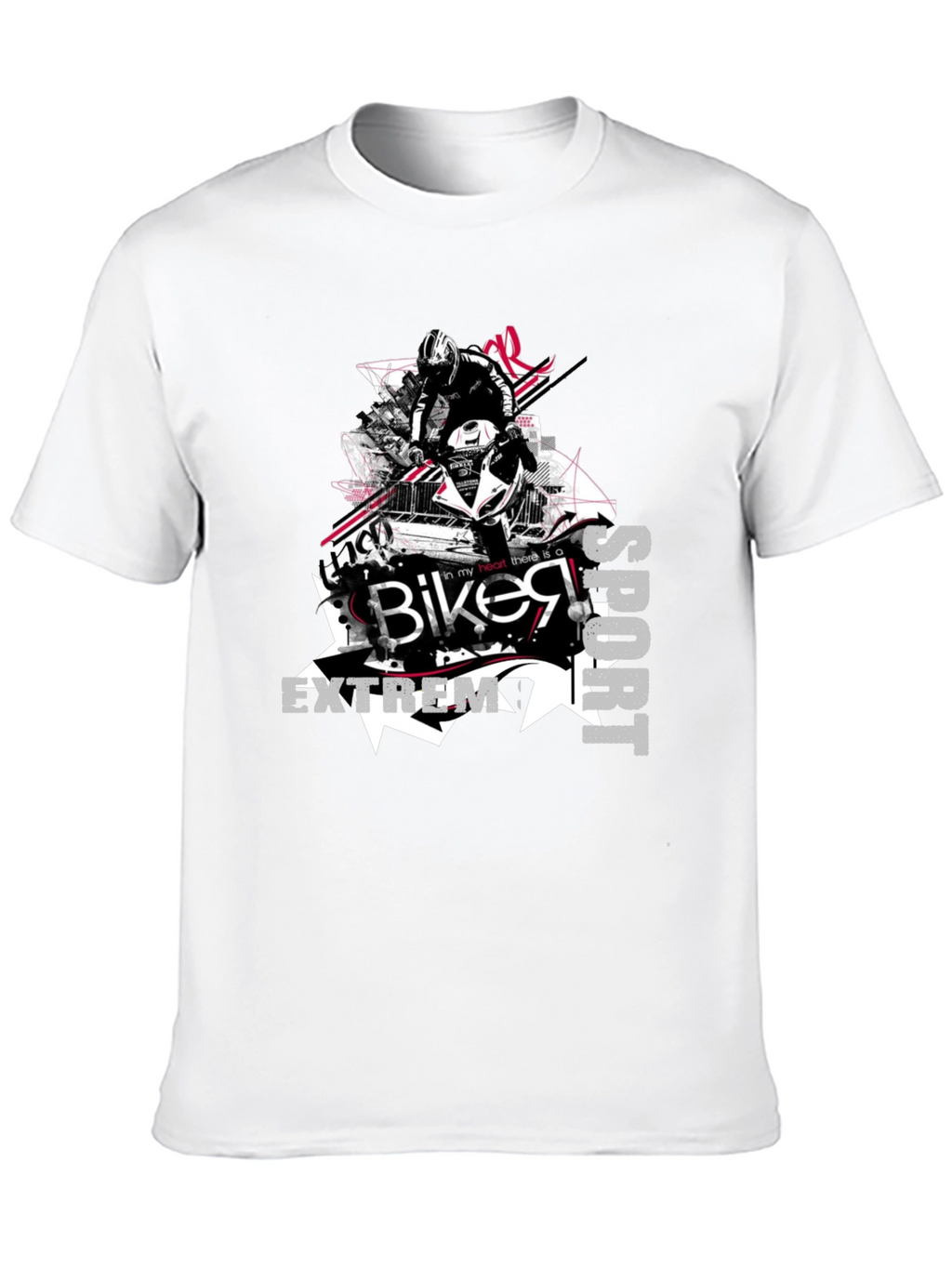 Biker Extreme Sport Black T-Shirt
