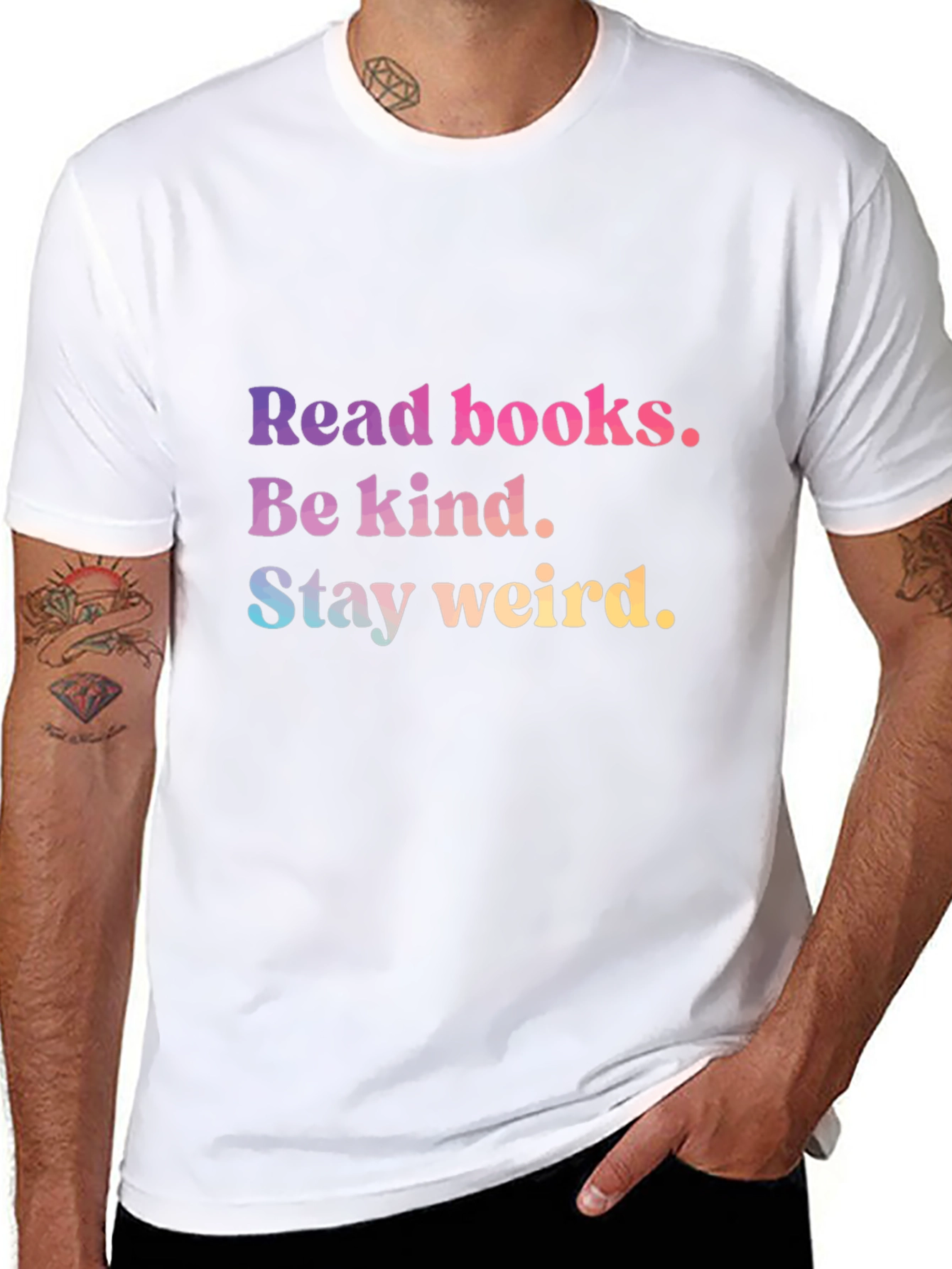 Read Books Be Kind Stay Weird Tee