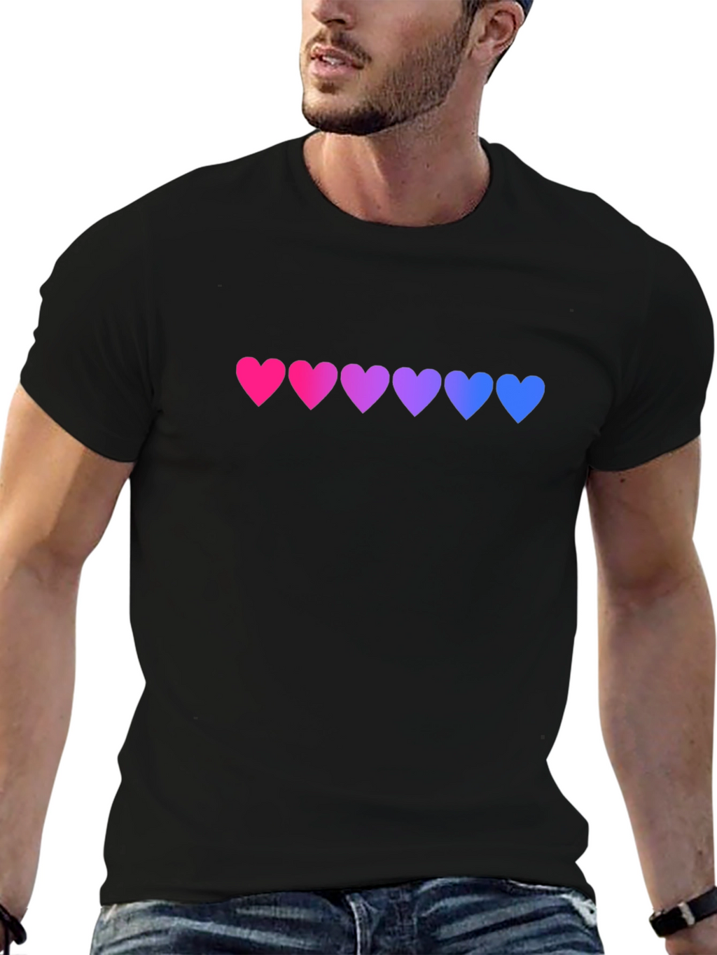 Bi Pride Heart T-Shirt - Stylish LGBT Pride Tee